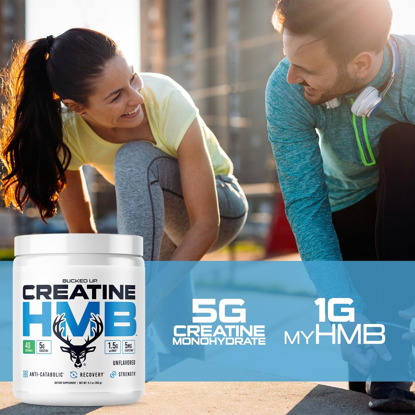 Bucked Up Creatine HMB Unflavored Powder 9.2 Ounce