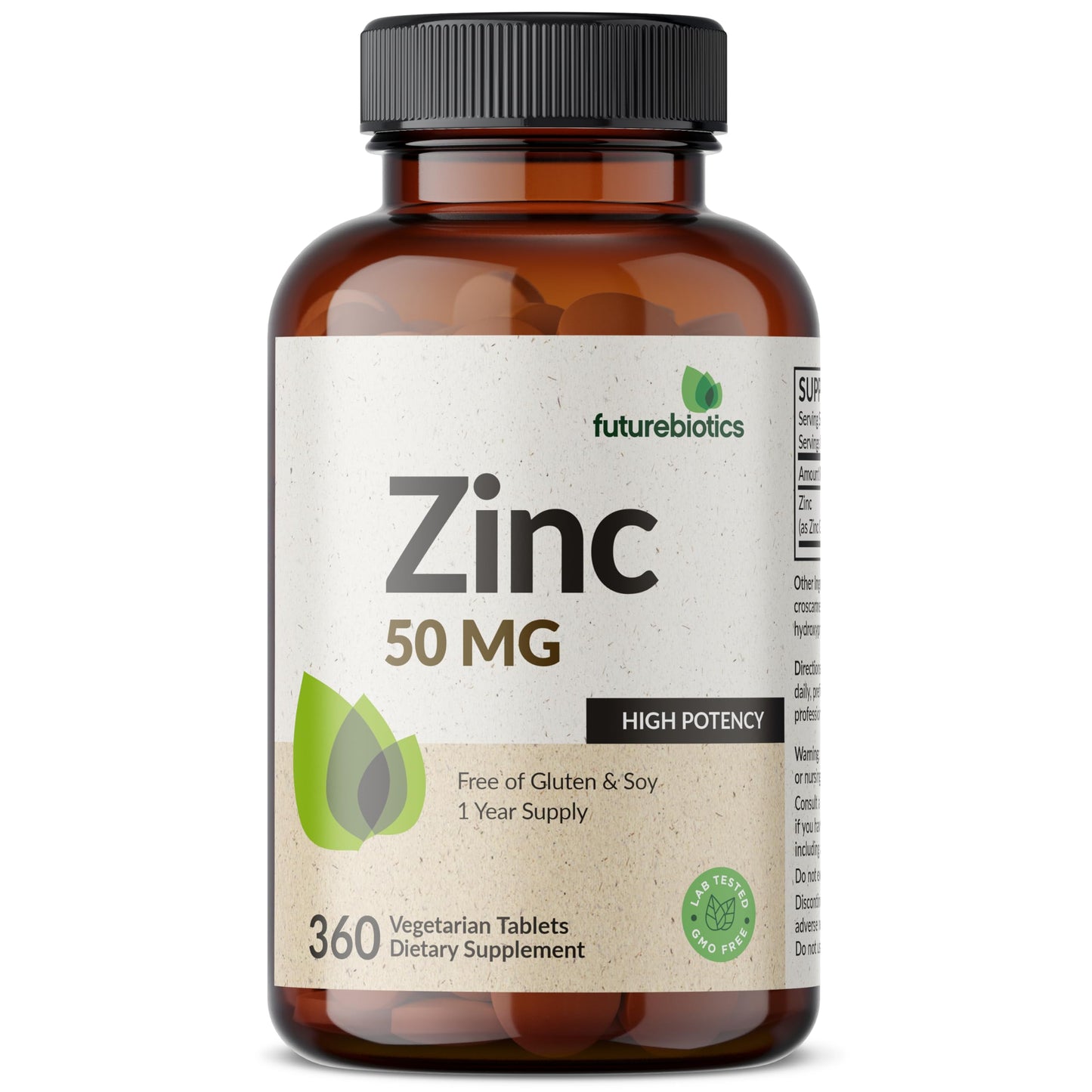 Futurebiotics Zinc 50 MG High Potency Tablet, 360 Count