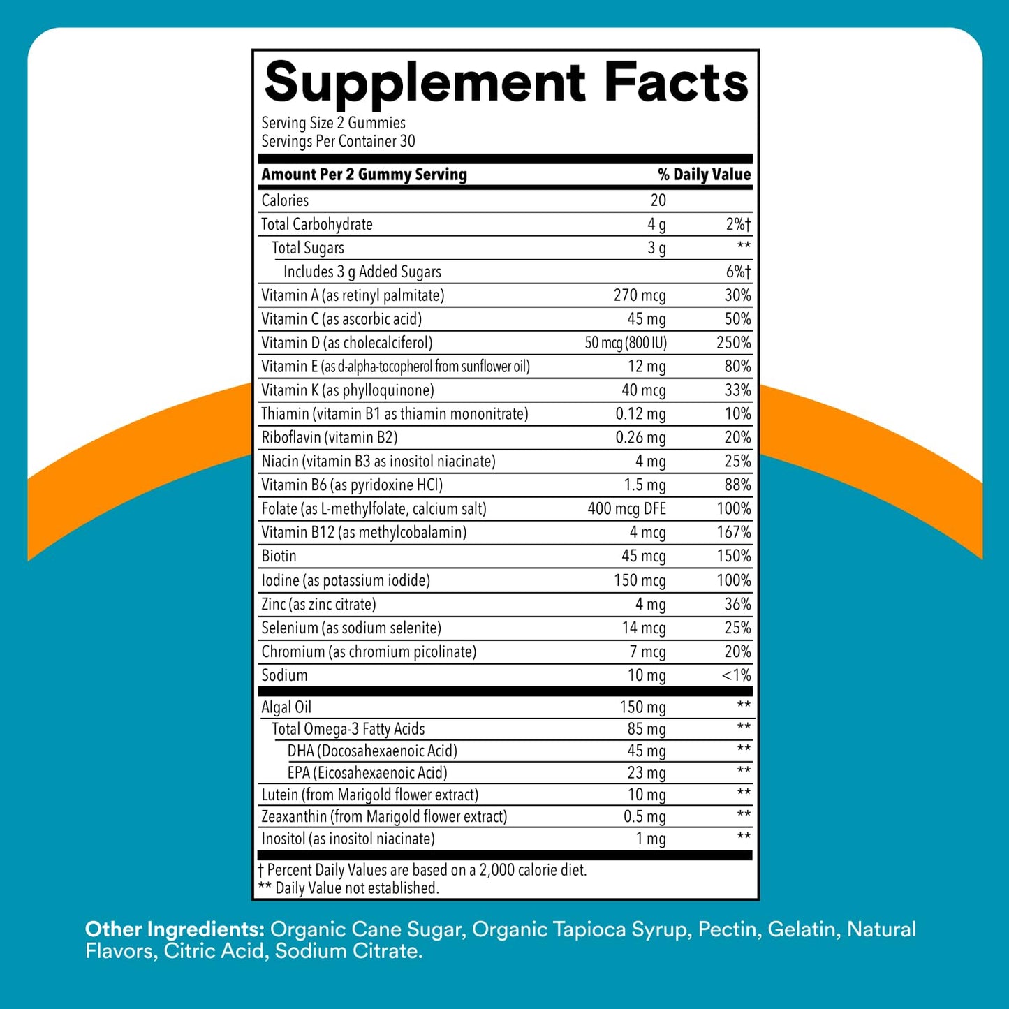 SmartyPants Teen Guy Plus Multi & Omegas Multivitamin Gummies with Omega 3 DHA/EPA, Vitamins D3, C, B12, B6, A, K, Zinc, Folate, Gluten Free, Clean Label, Pineapple Orange, 60 Gummies (30 Day Supply)