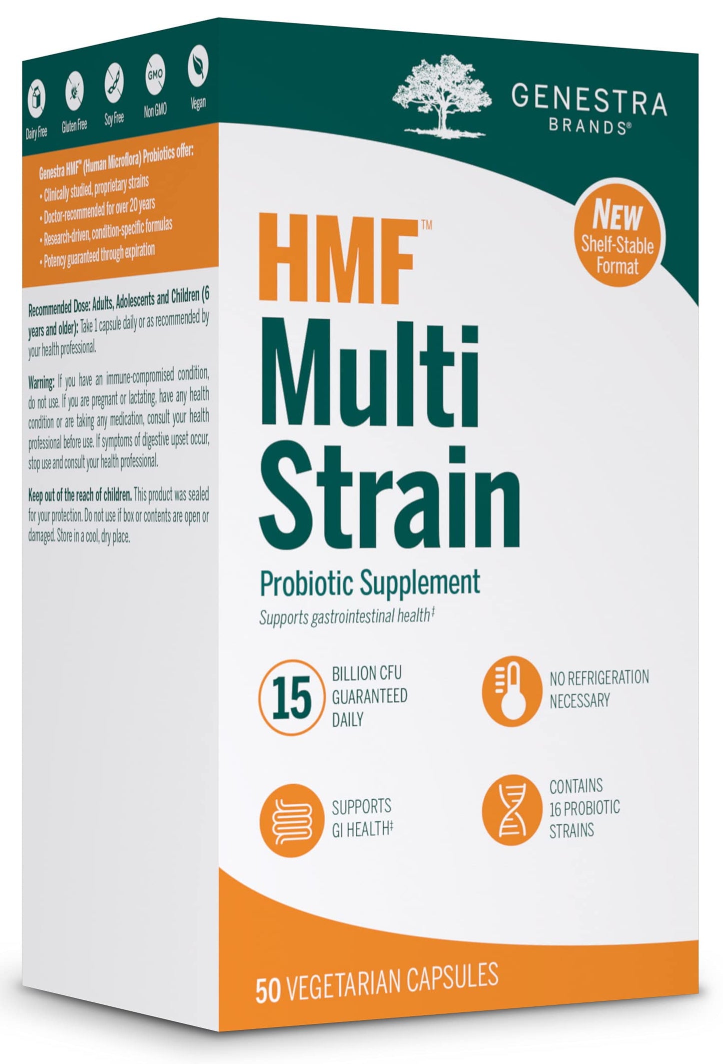 Genestra Brands HMF Multi Strain Probiotic Capsule, 50 Vegetarian Capsules