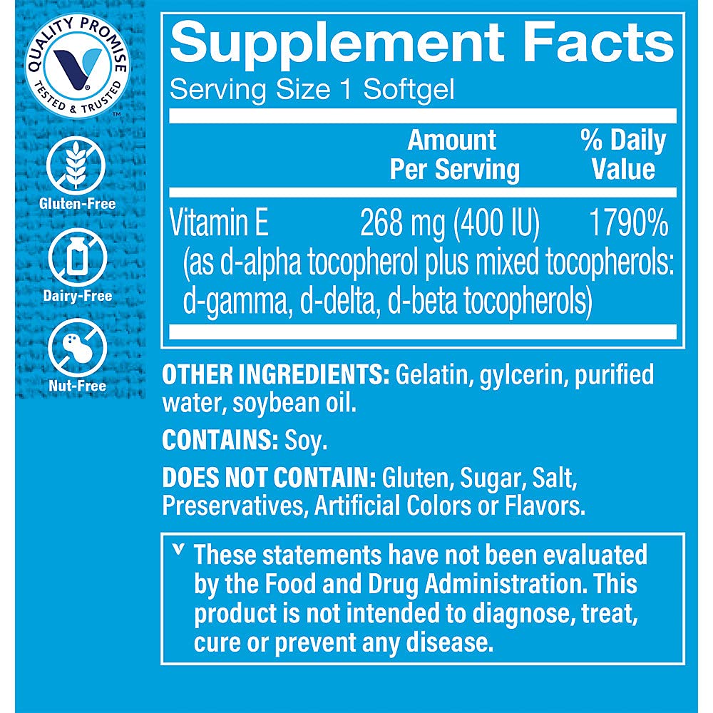 The Vitamin Shoppe Vitamin E 400IU Softgels, 120 Count