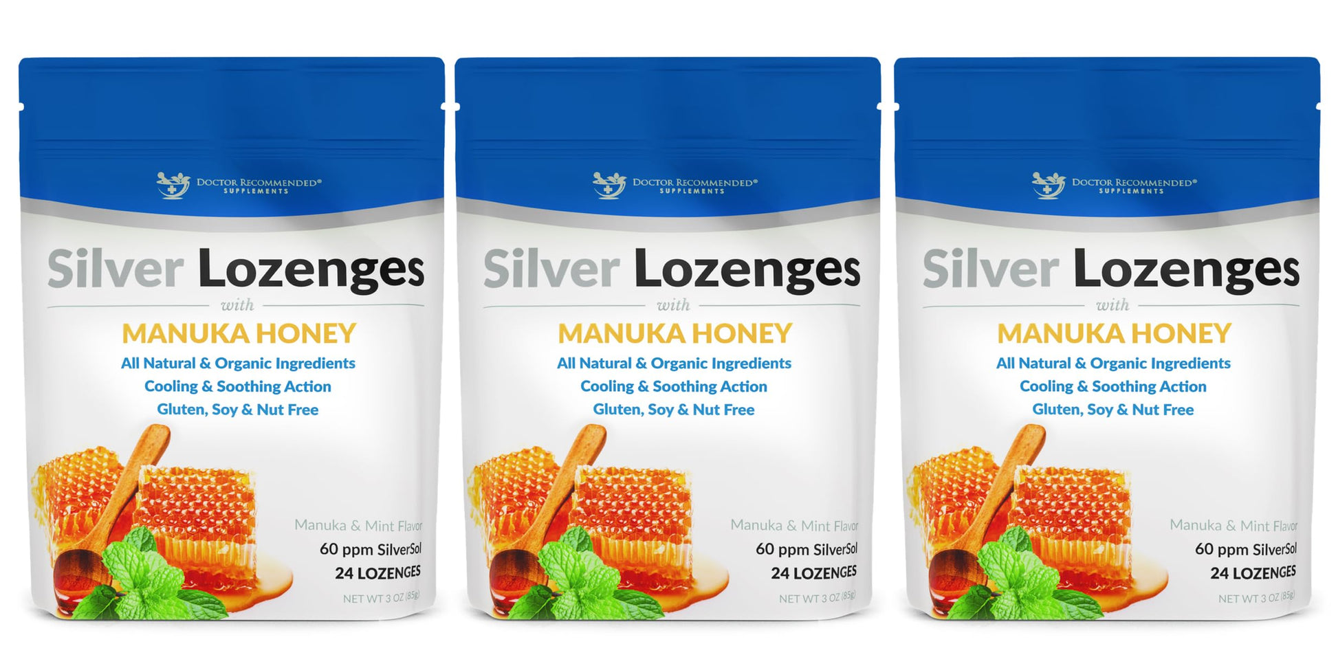 DOCTOR RECOMMENDED SUPPLEMENTS Silver Lozenges with Organic Manuka Honey and Vitamin C Lozenge, 72 Count