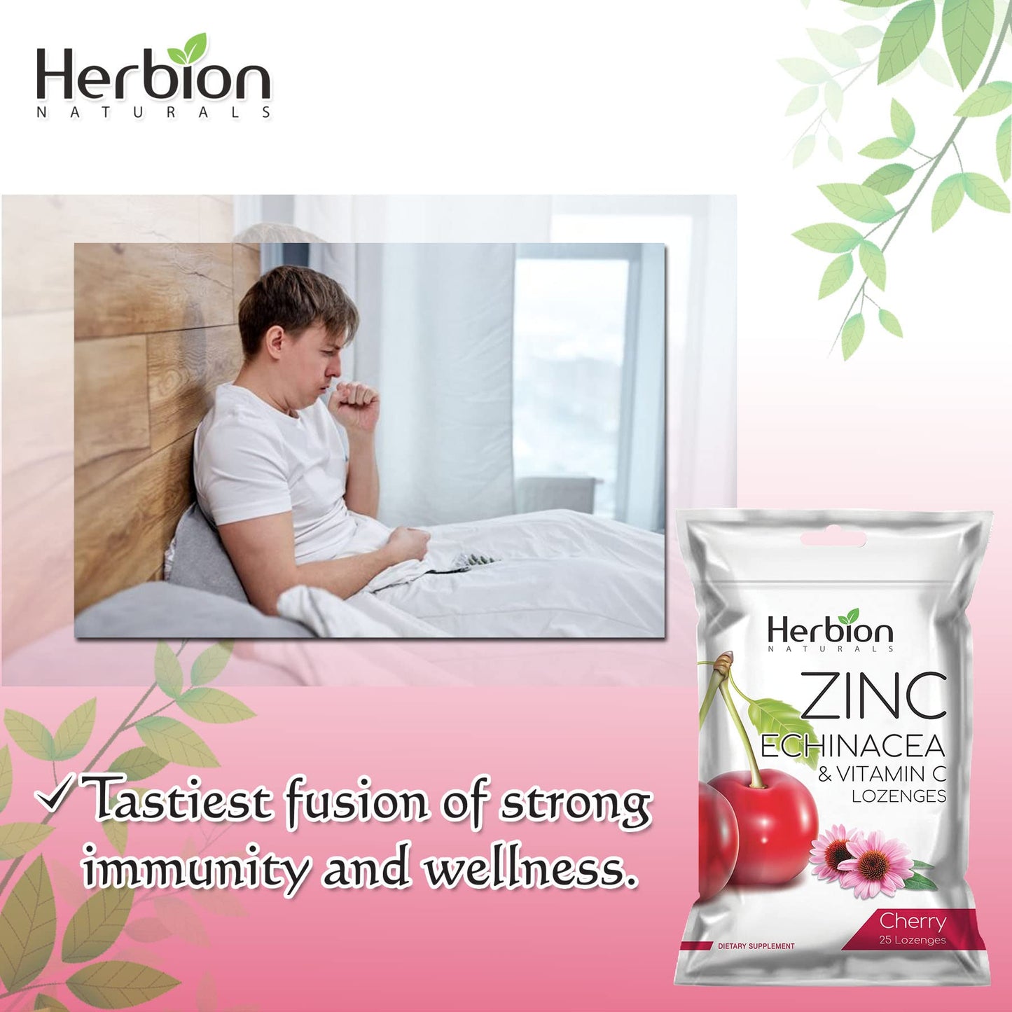 HERBION Naturals Zinc, Echinacea & Vitamin C Lozenges, 25 Count