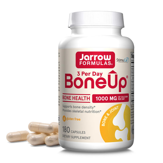 Jarrow Formulas BoneUp Three Per Day for Bone Density and Skeletal Nutrition Includes Vitamin D3, K2 (as MK-7) and Calcium, 180 Capsules