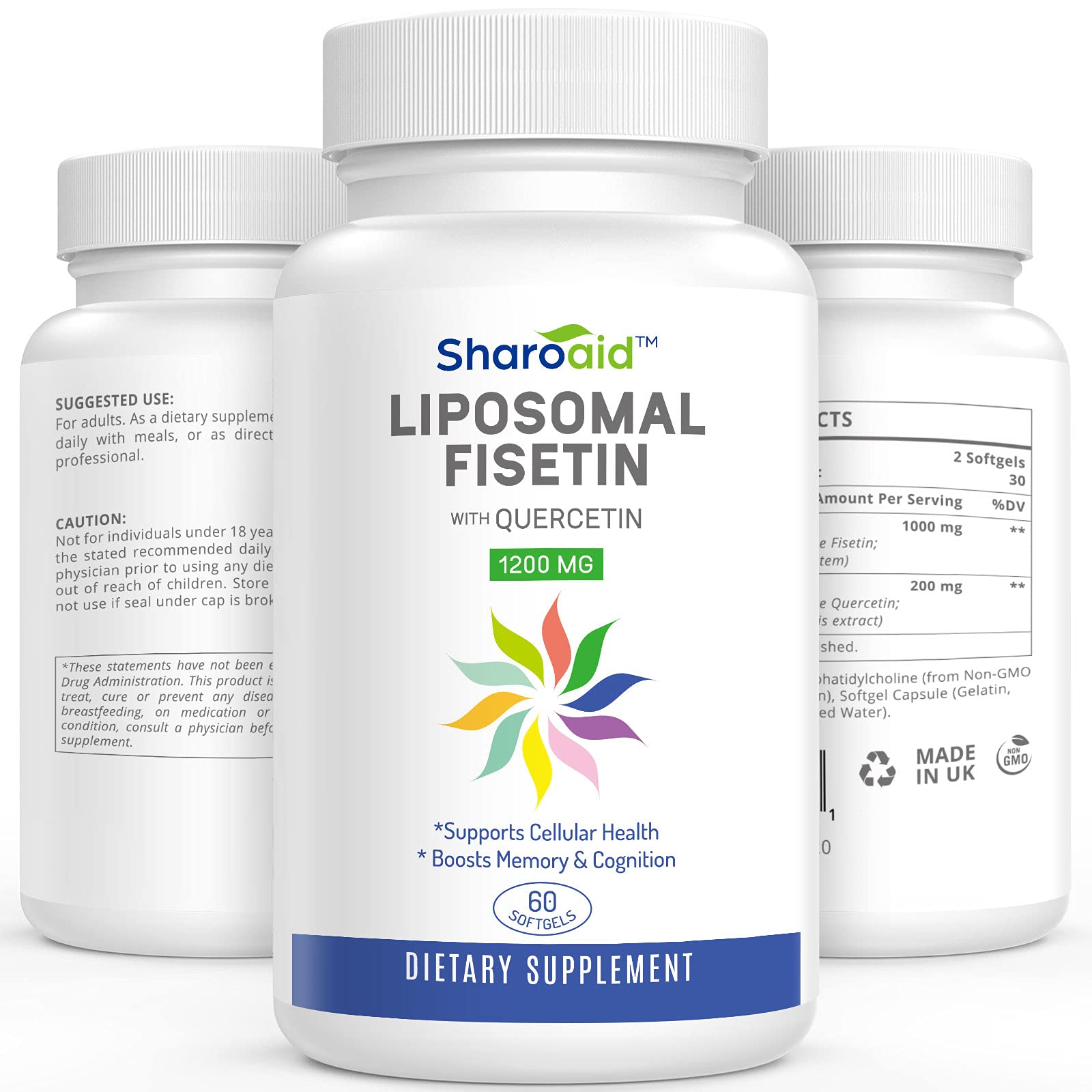 Sharoaid Liposomal Fisetin with Quercetin Softgels 60 Count
