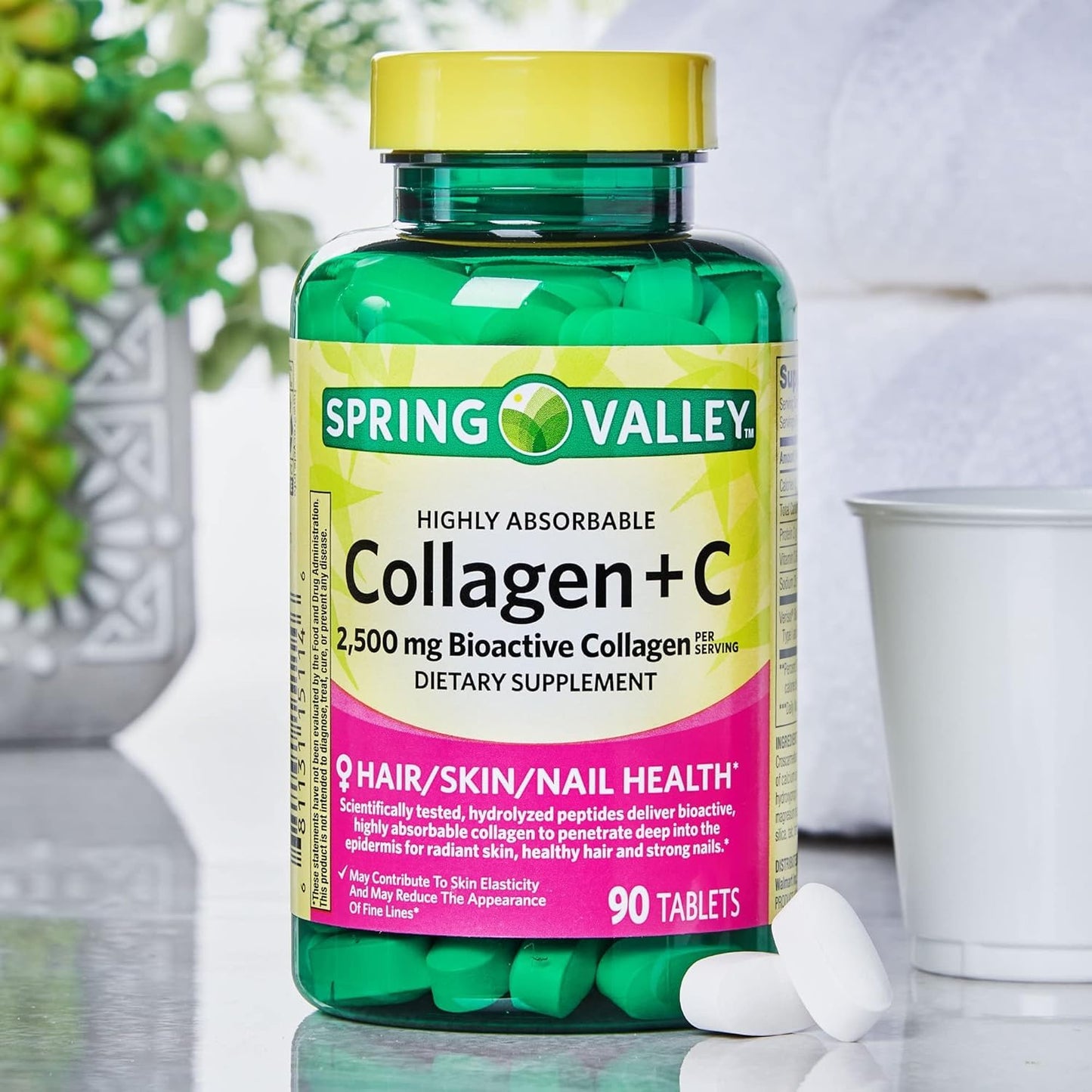 BASKETGOODS Collagen + C Tablets, 90 Tablets