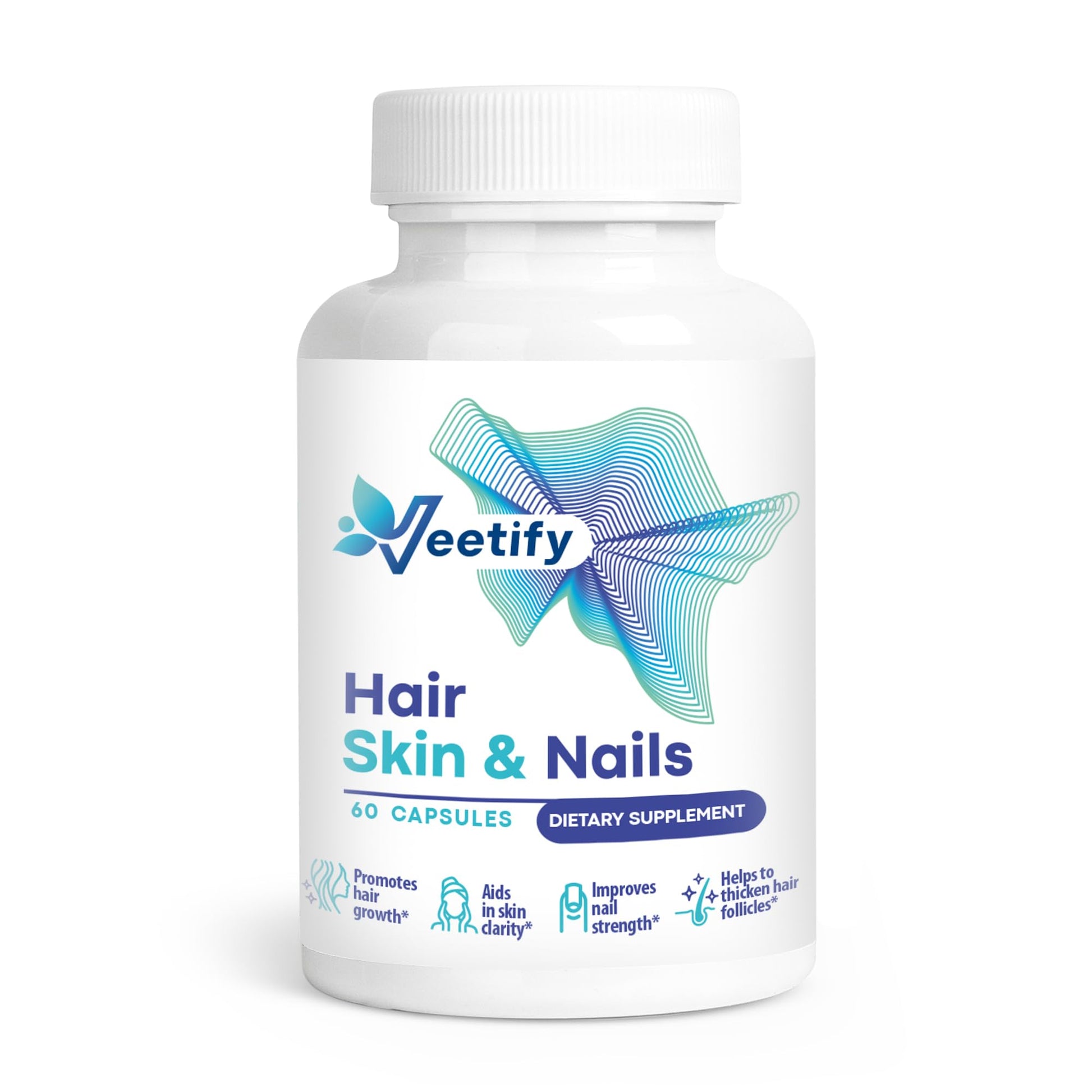 Veetify Hair, Skin and Nails Vitamins, 60 Capsules