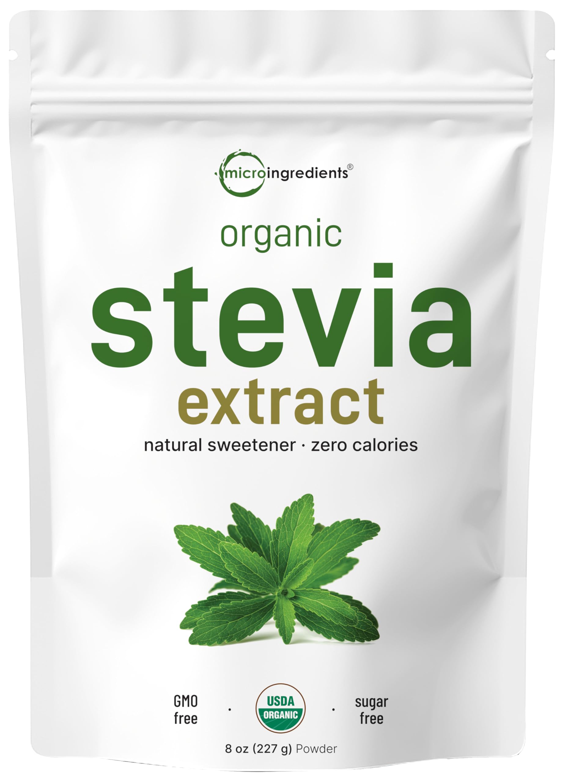 Micro Ingredients Pure Organic Stevia Powder 8 Ounces