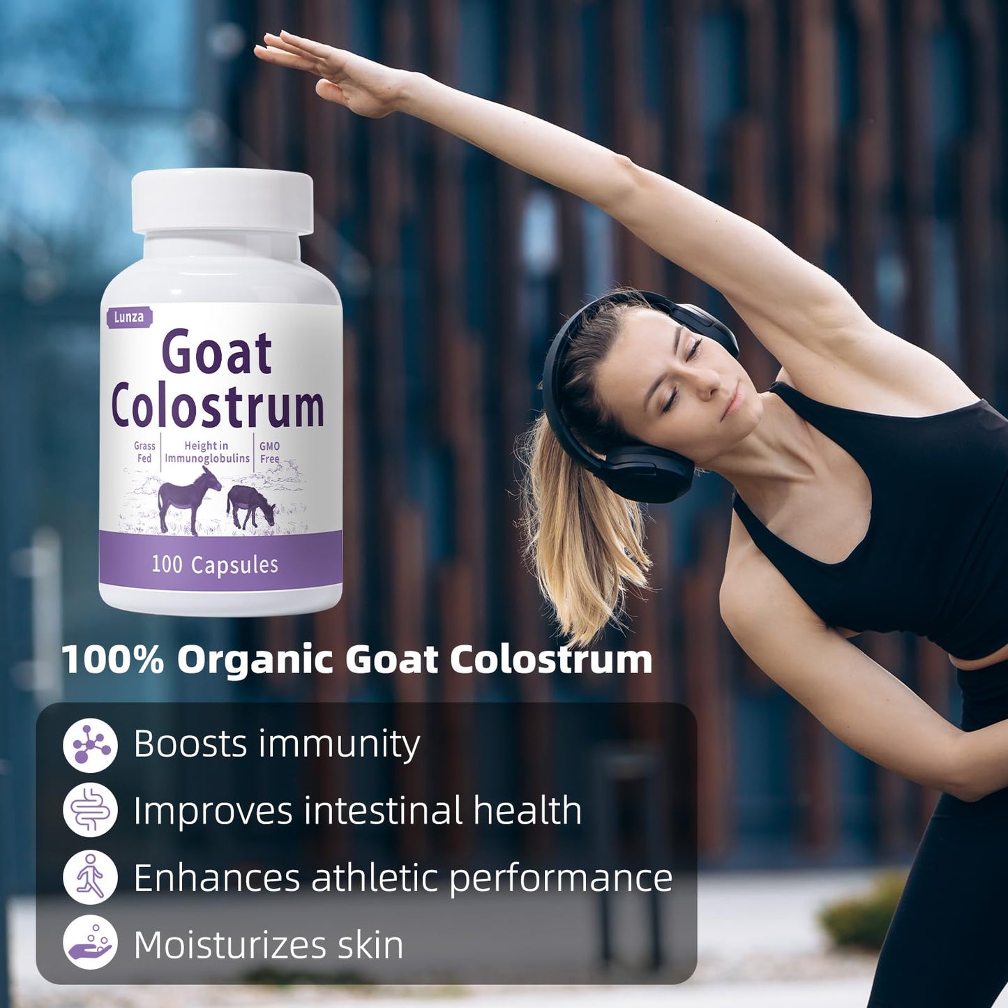 Lunza Goat Colostrum Capsules, 100 Capsules