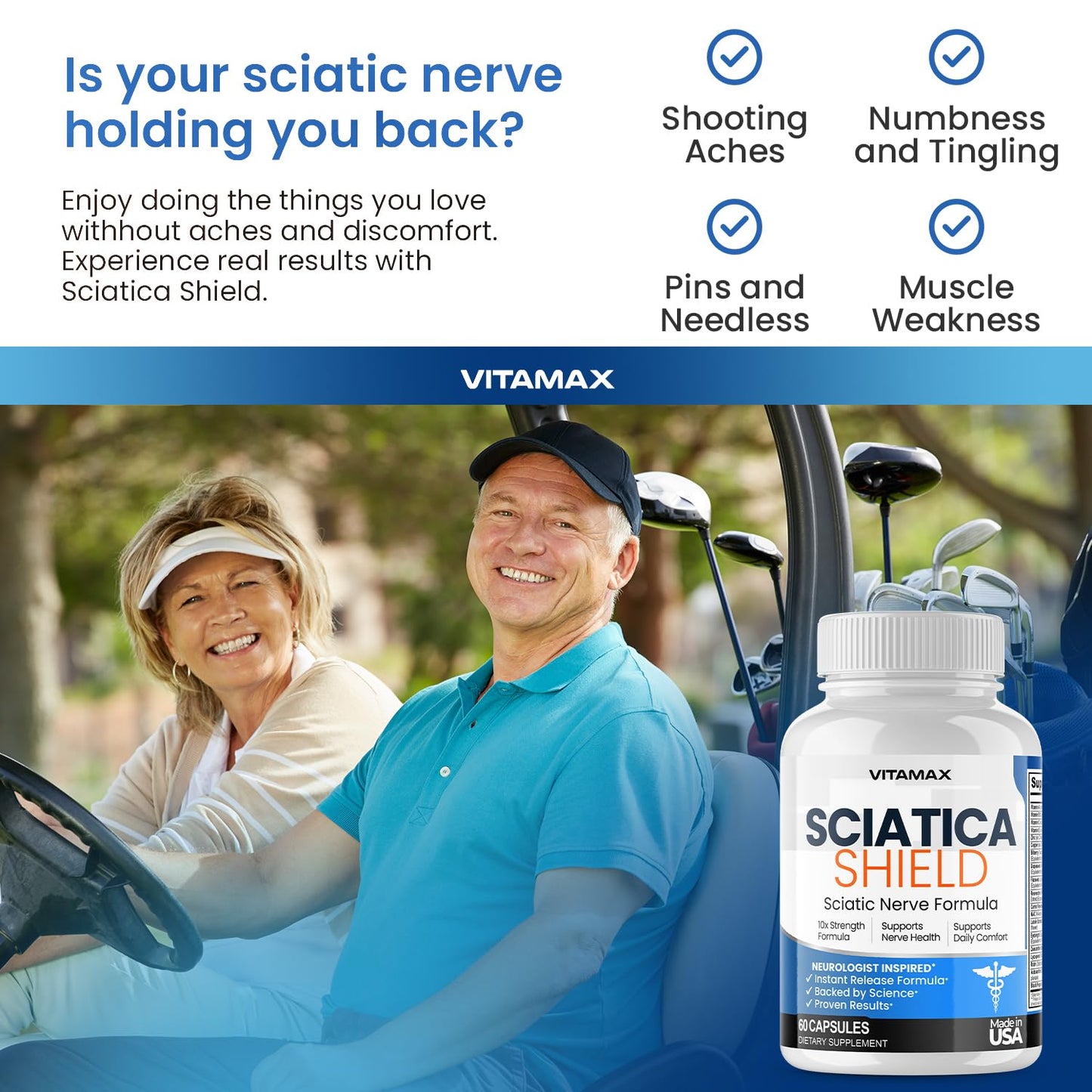 Vitamax Sciatic Nerve Health Support Supplement Capsule, 60 Count