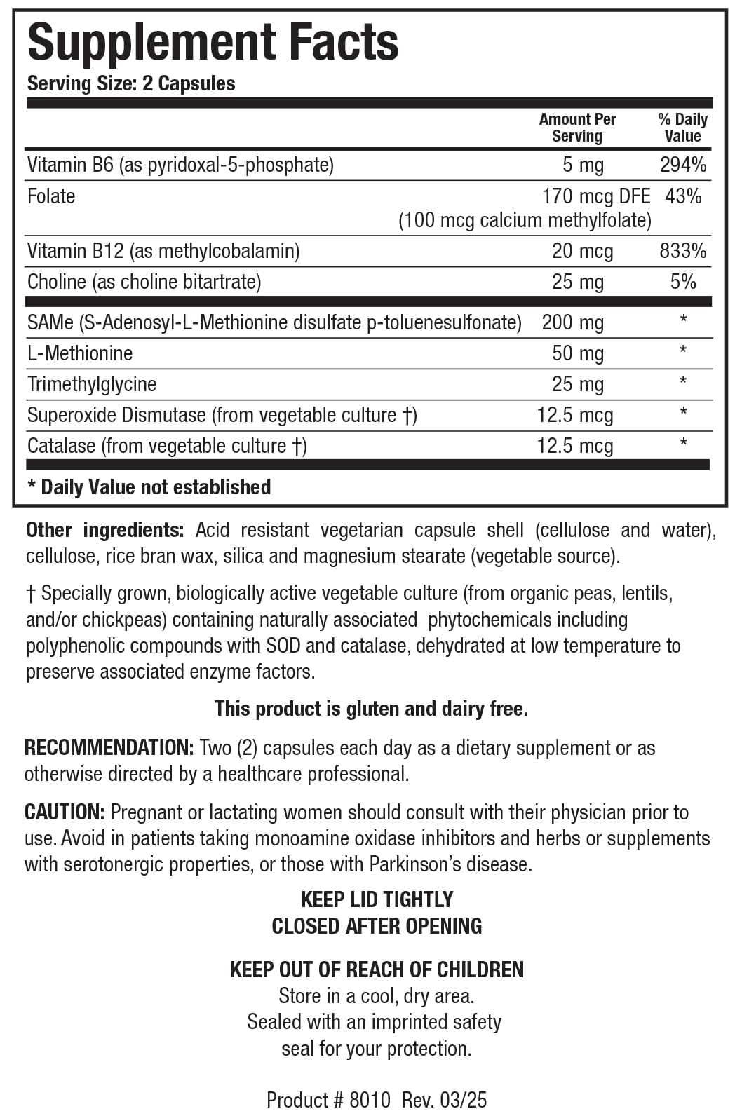 Biotics Research SAMethylate Plus Capsule, 120 Count