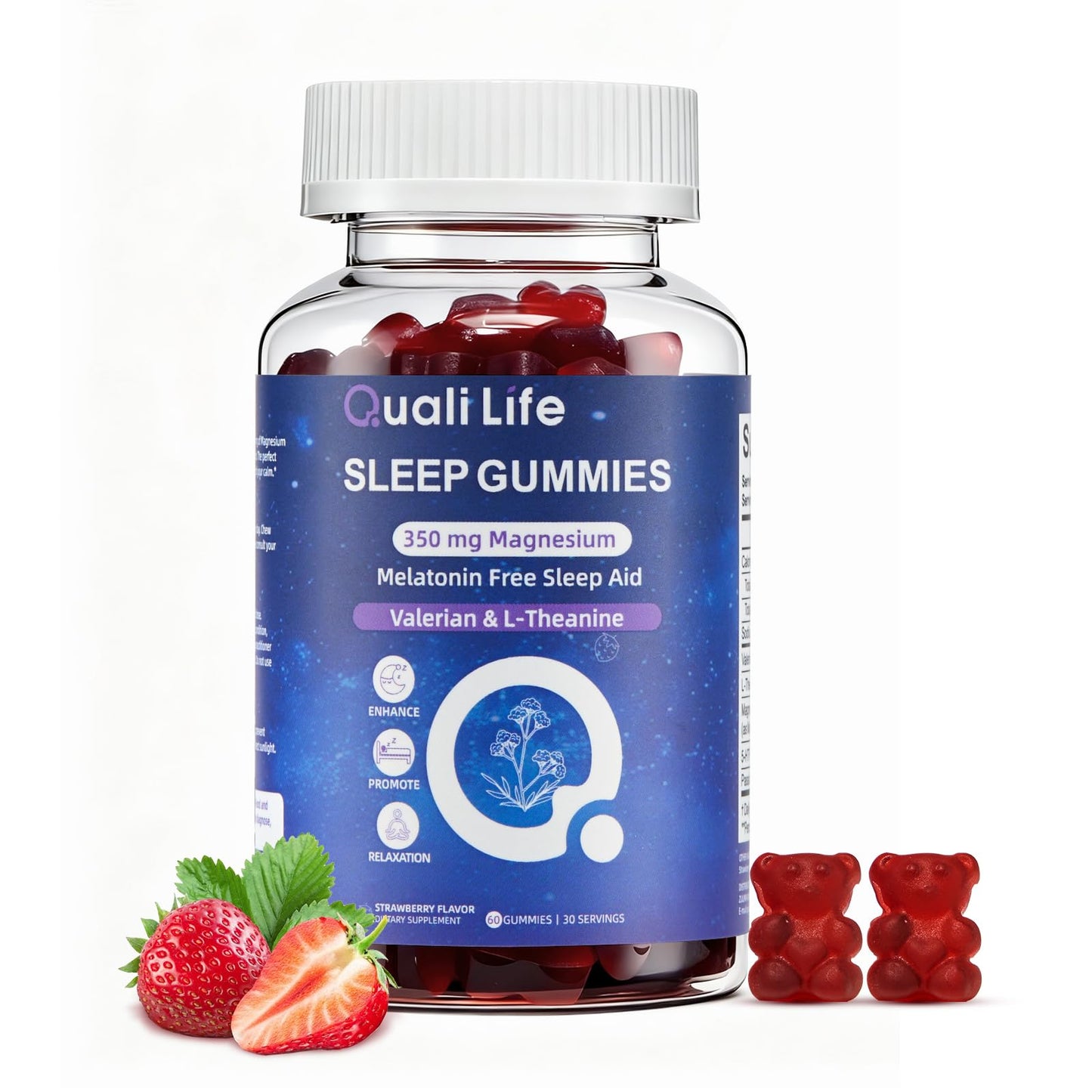 QualiLife Melatonin Free Sleep Gummies Gummy, 60 Count