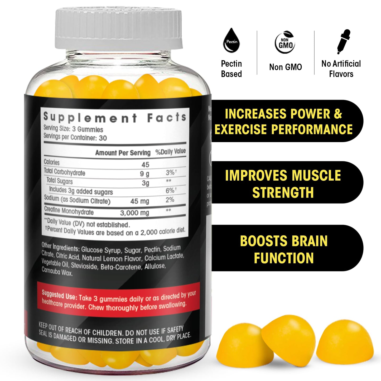 Flamingo Supplements Creatine Monohydrate Gummy 90 Count