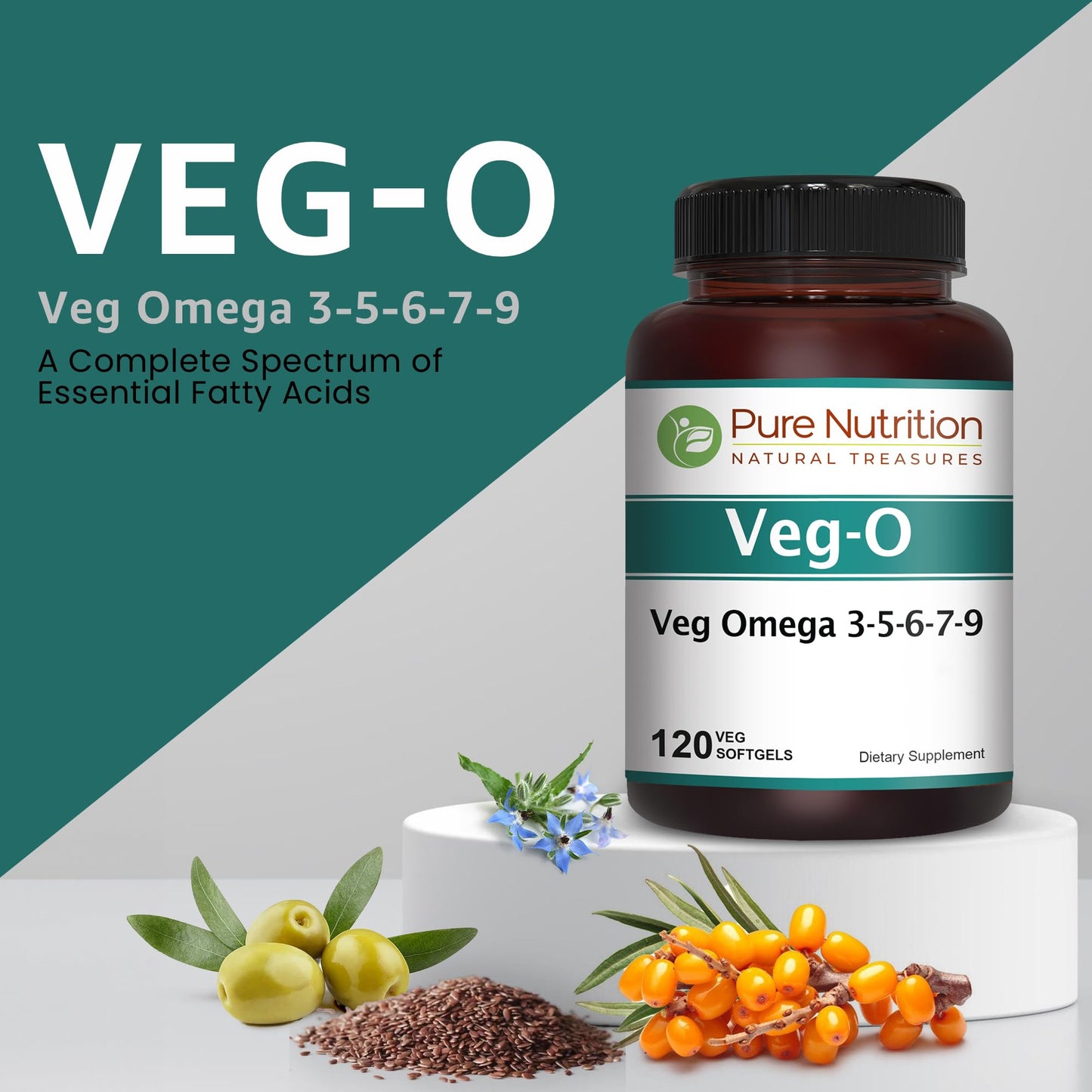 Pure Nutrition Natural Treasures Vegan Omega 3-5-6-7-9 Softgels 120