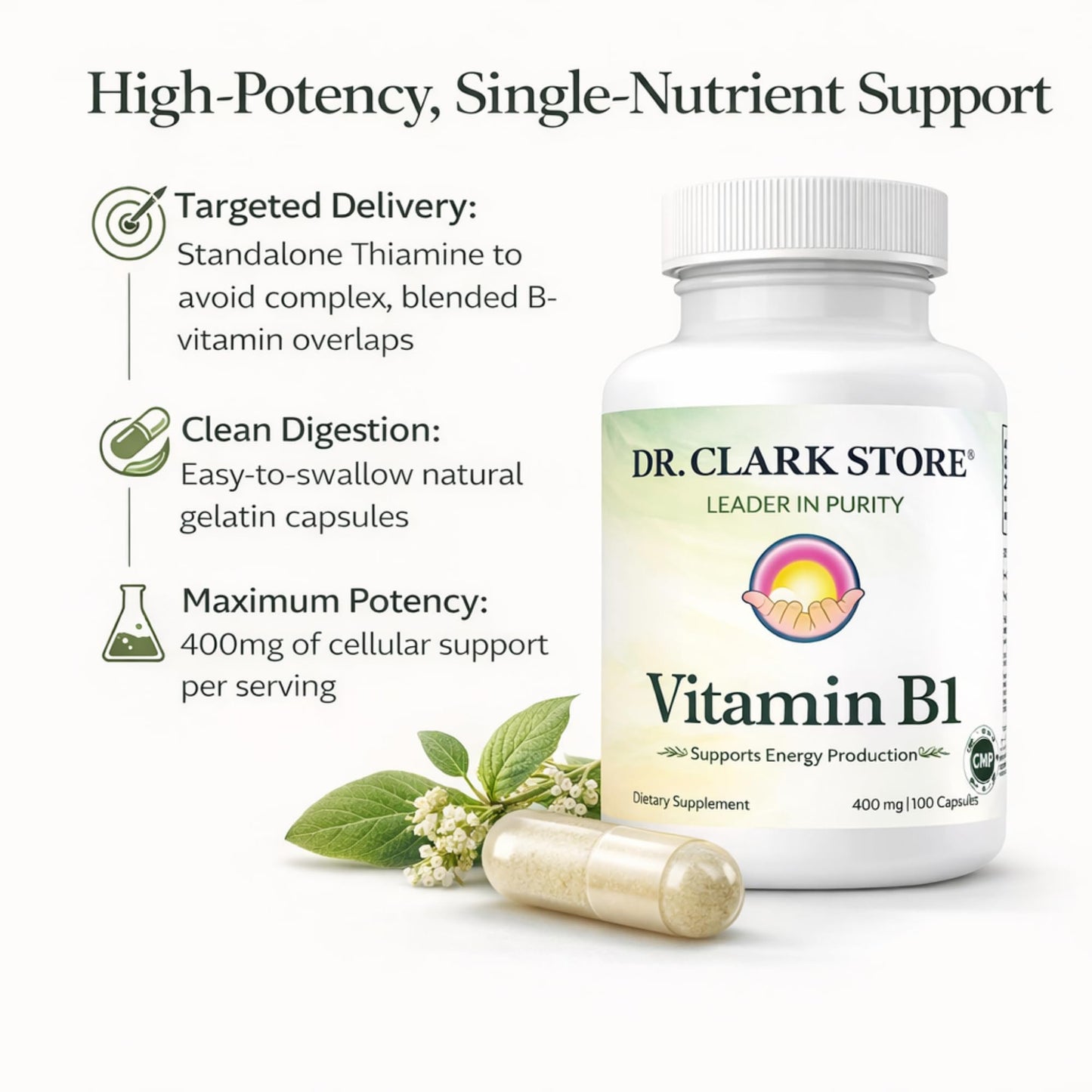 Dr Clark Store Vitamin B1 Thiamine 400mg 100 Capsules