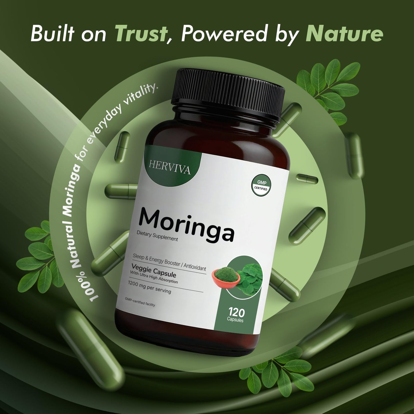 HERVIVA Moringa Capsules 120 Count