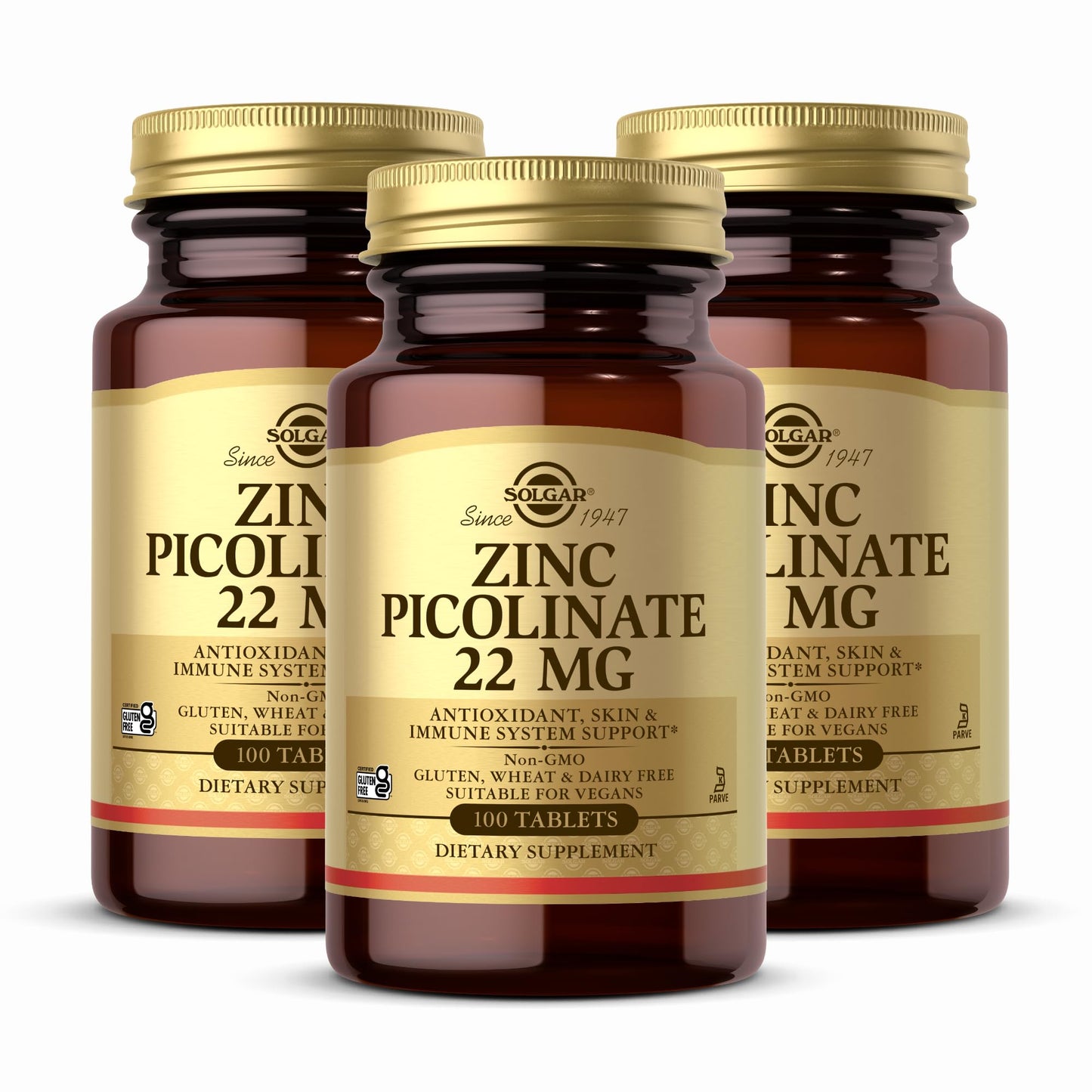 Solgar Zinc Picolinate 22 mg Tablets, 300 Count