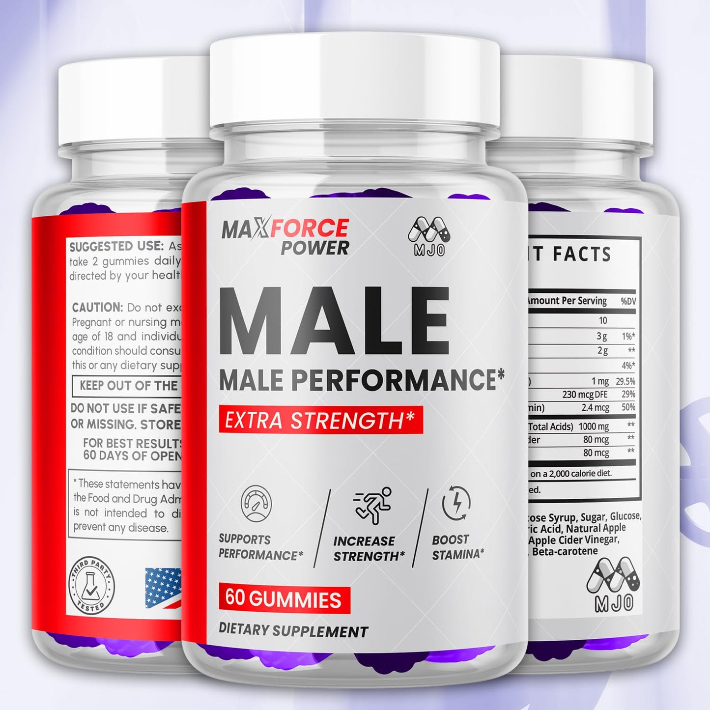 MJO Max Force Power Gummies, 60 Gummies