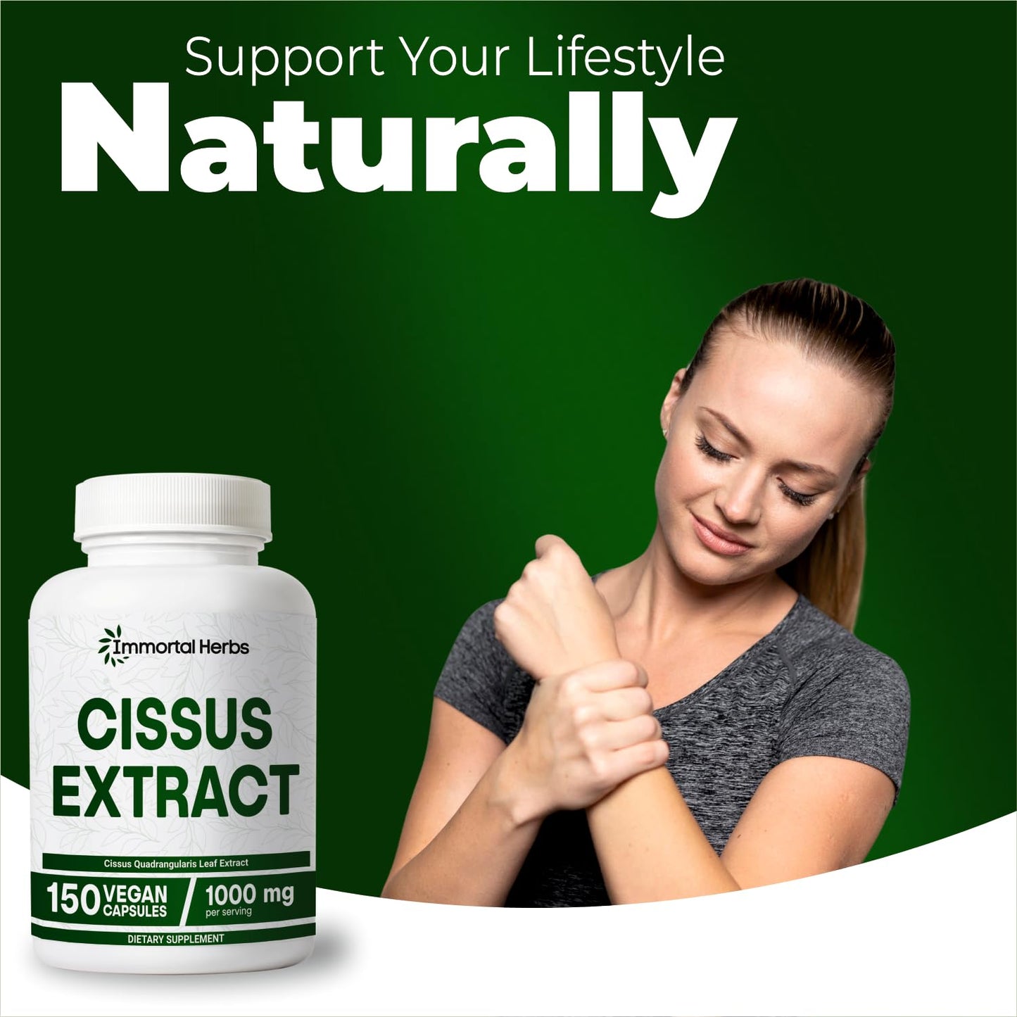 Immortal Herbs Cissus Quadrangularis Capsule 150 Count