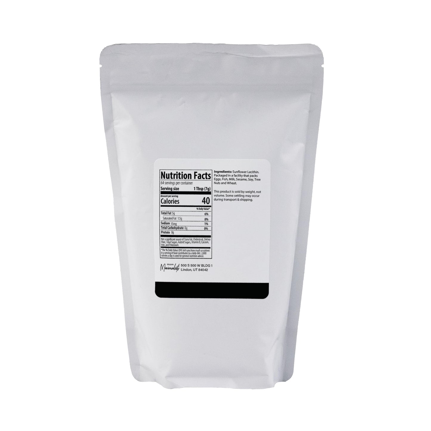 Minimalist Sunflower Lecithin Powder, 1 Pound