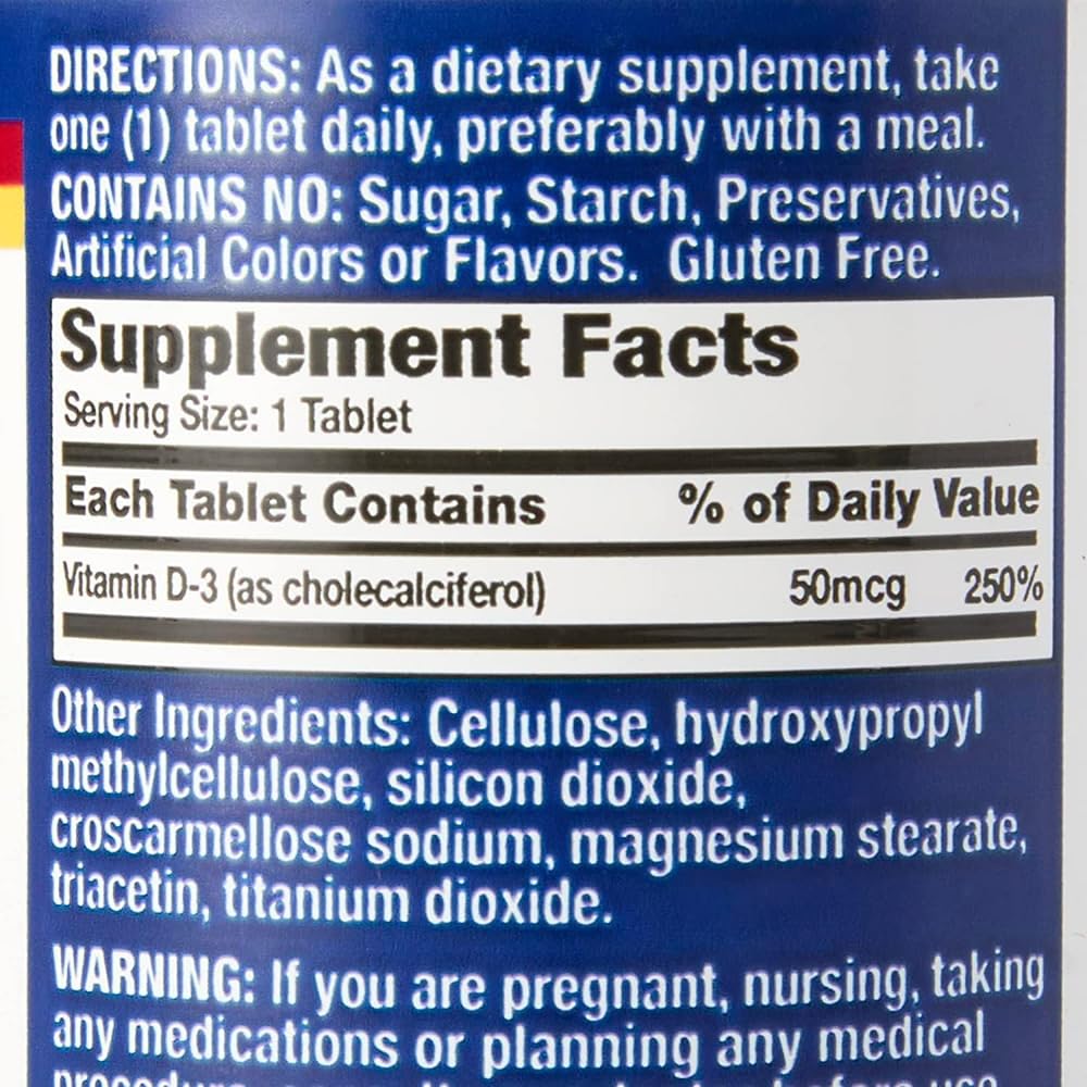 BASIC VITAMINS Vitamin D-3 2000 IU Film-Coated Tablets, 400 Count