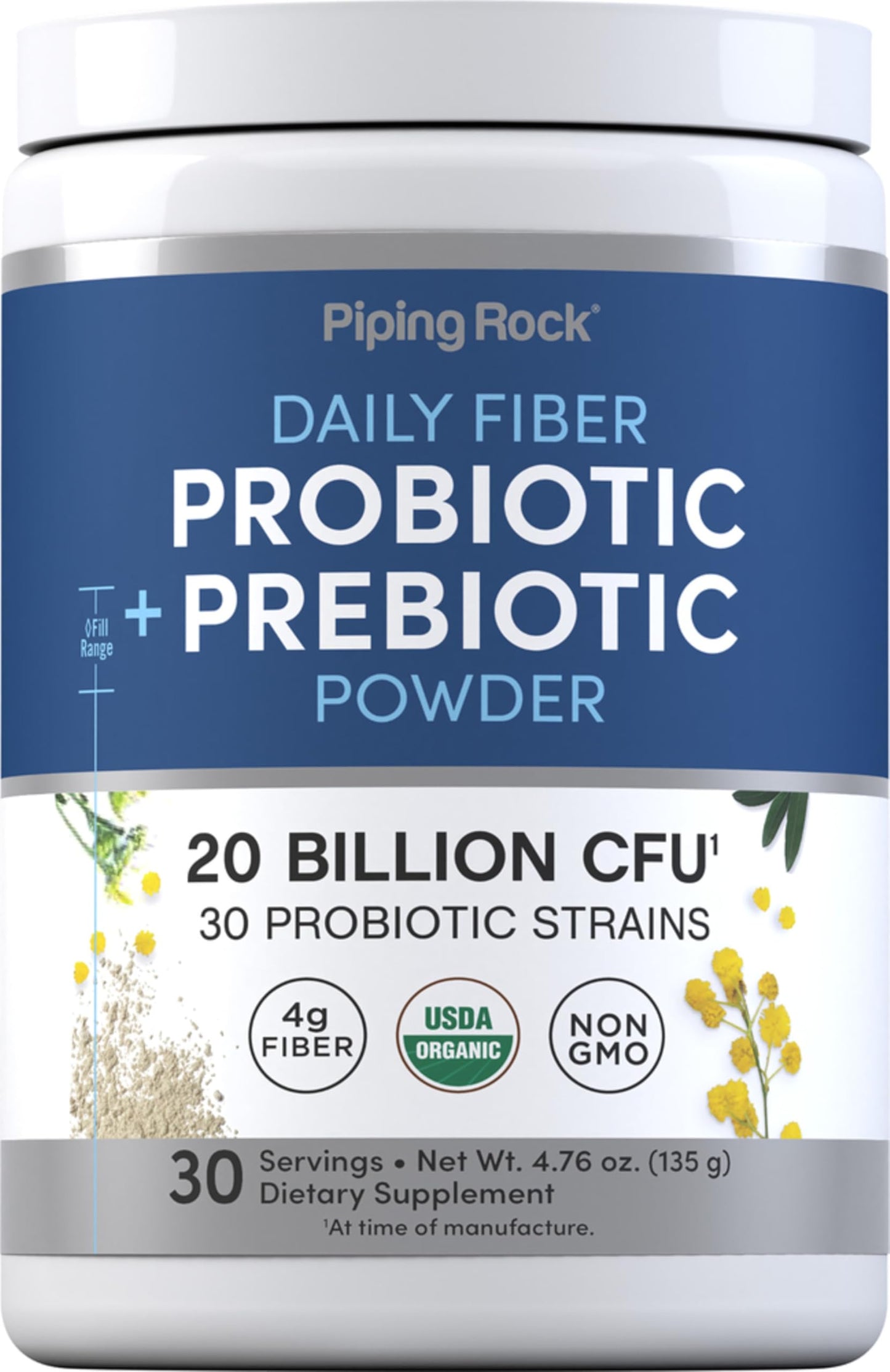 Piping Rock Probiotic and Prebiotic Powder (4.76 oz)