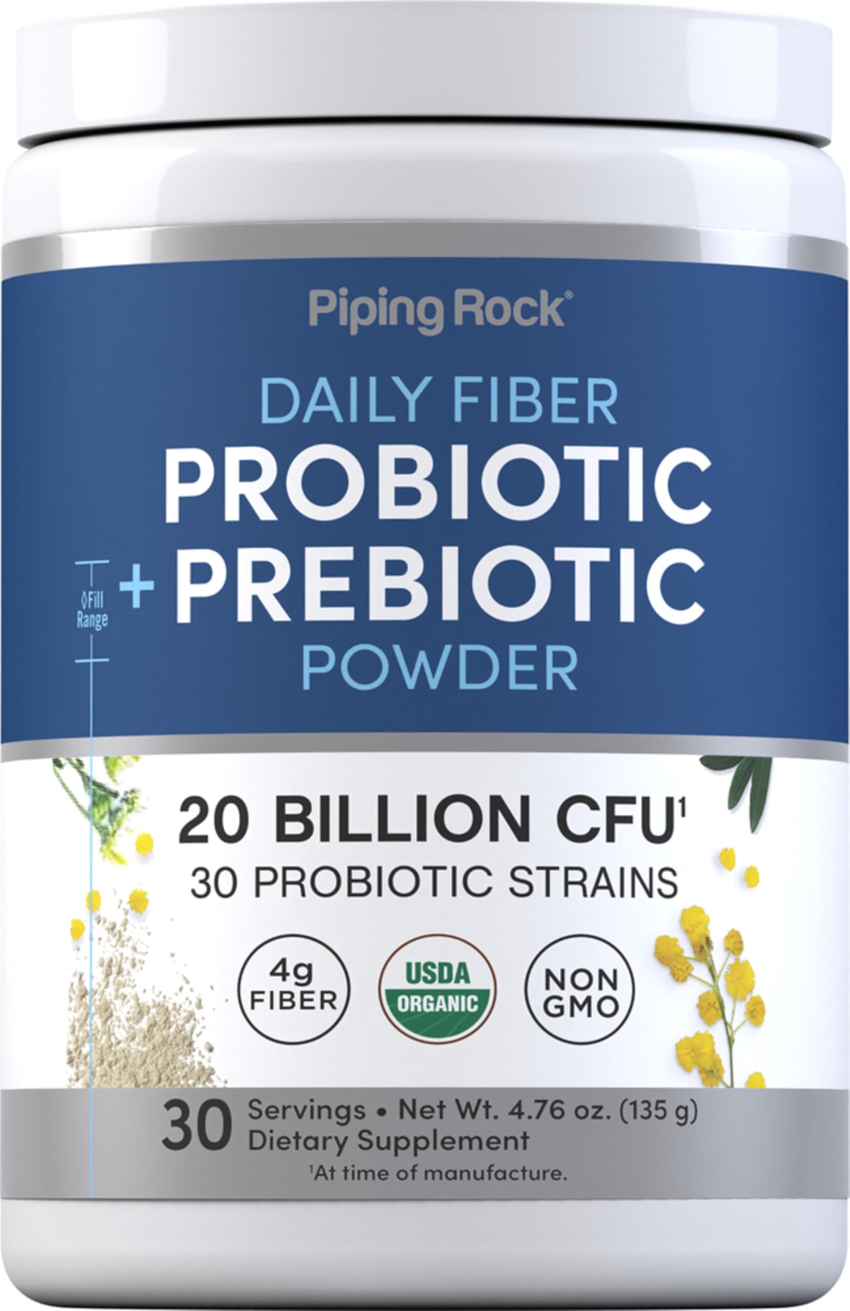 Piping Rock Probiotic and Prebiotic Powder (4.76 oz)