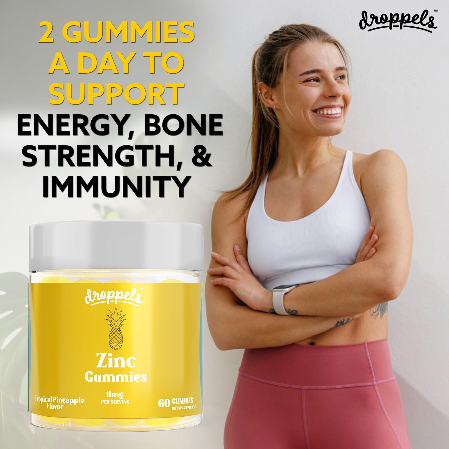 Droppels Zinc Citrate Gummies 11mg Gummy, 60 Count