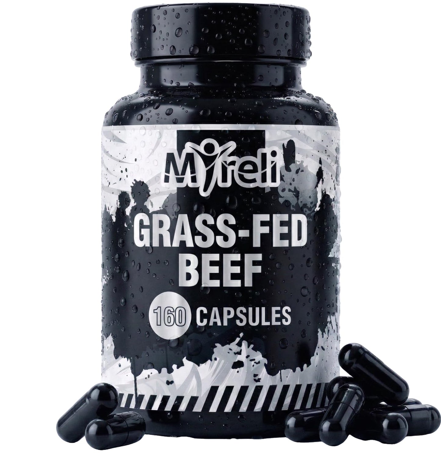 MYRELI Grass-Fed Beef Organ Complex – 8 Organs with Liver, Heart, Kidney, Brain, Spleen, Pancreas, Lung & Thymus Plus Collagen – Source of Proteins, Amino Acids & Nutrients – Non-GMO, 160 Capsules