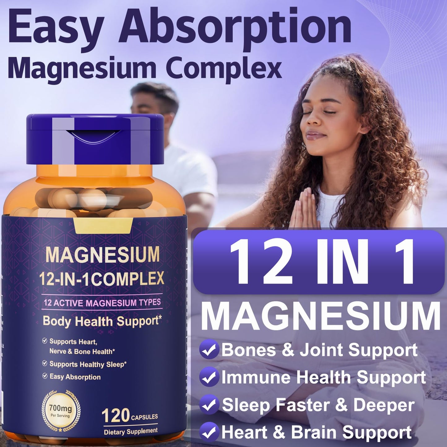Dr. HR 12-in-1 Magnesium Complex Supplement 700mg Capsule, 120 Count