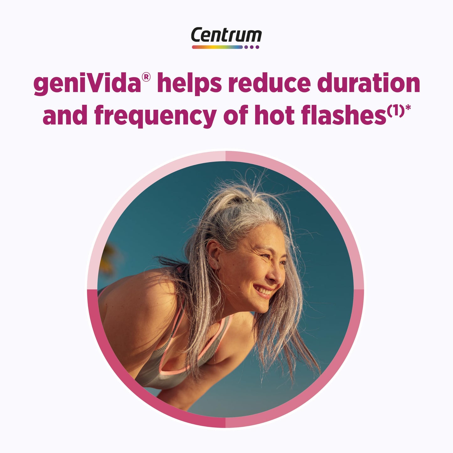 Centrum Complete Multivitamin Supplement + Hot Flash Support Menopause Support Tablets, with Clinically Studied geniVida, 30 Tablets