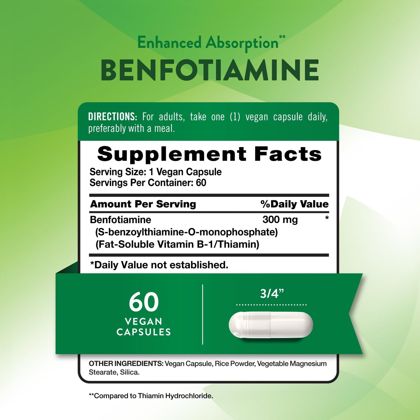 Nature's Truth Benfotiamine Capsule 60 Count