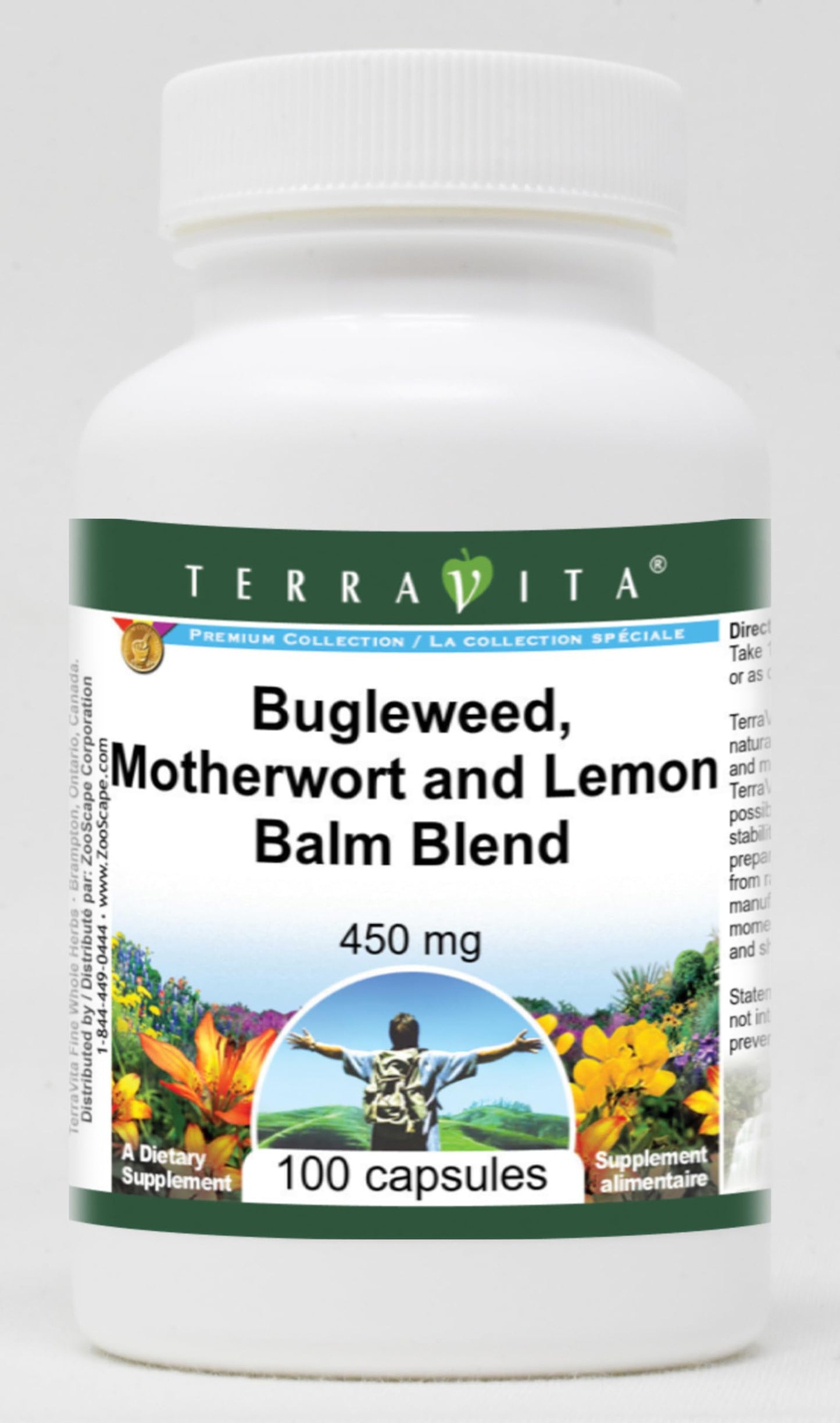 Terravita Thyroid Support - Bugleweed, Motherwort and Lemon Balm - 450 mg Capsule, 100 Count