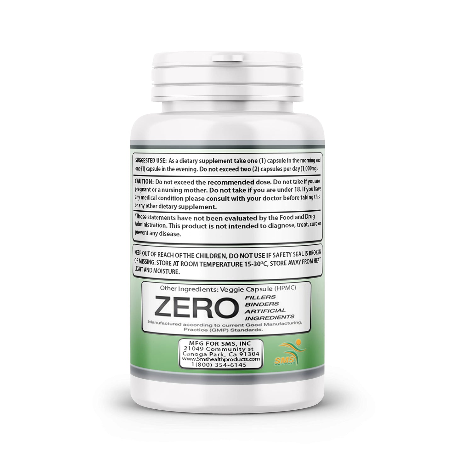 SMSHEALTHPRODUCTS.com Jiaogulan 10:1 Extract Veggie Capsules, 60 Count