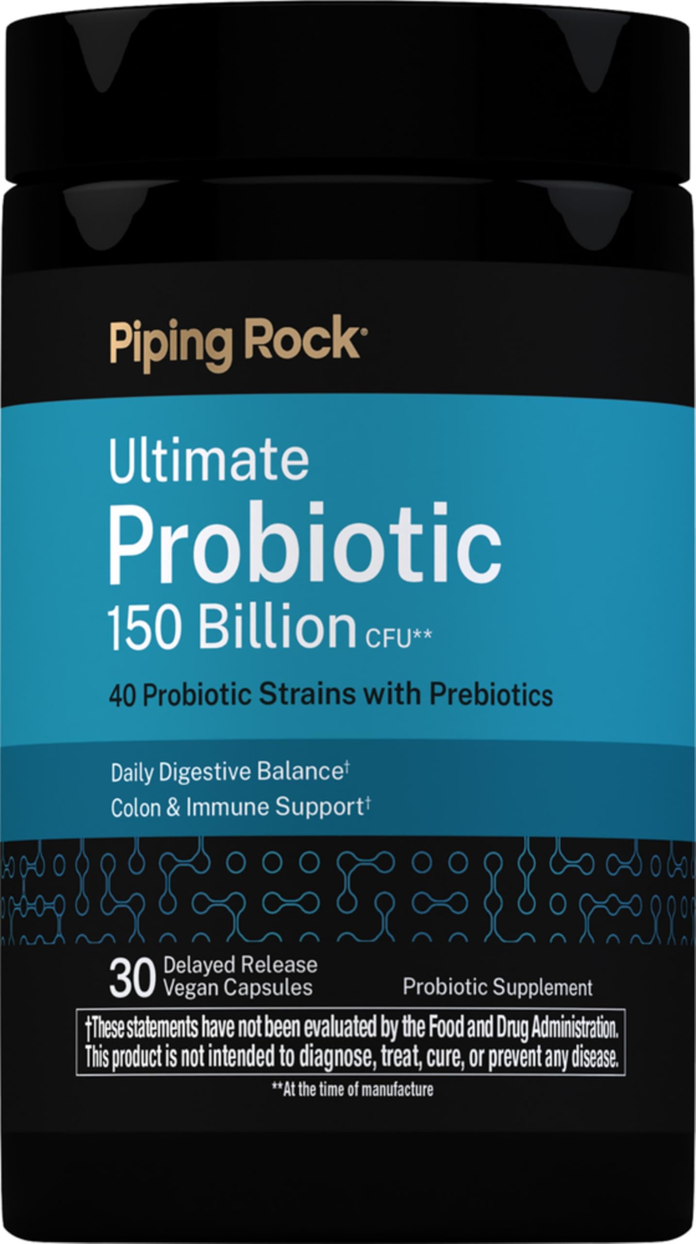 Piping Rock Ultimate Probiotic 150 Billion CFU Capsules, 30 Count