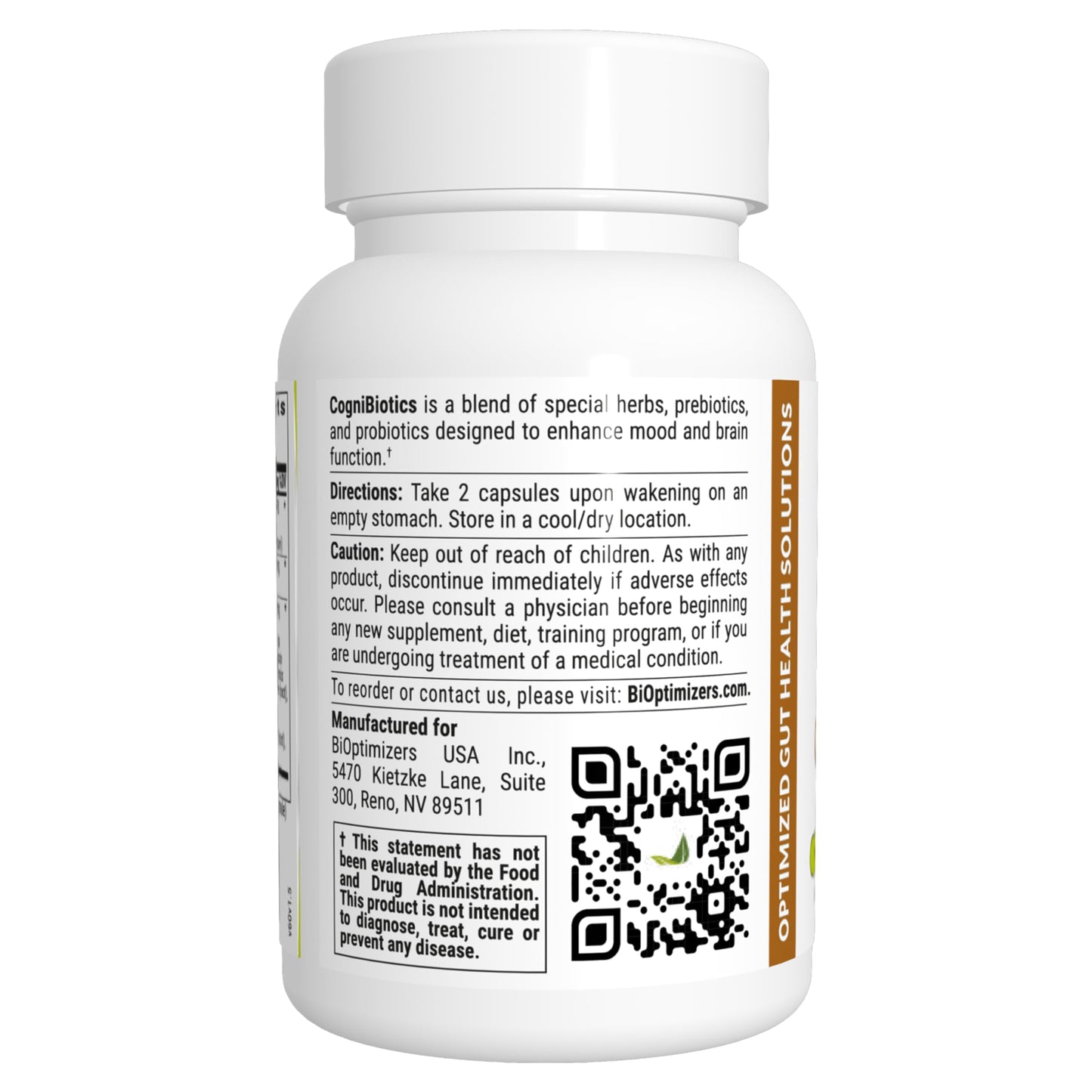 BIOptimizers Cognibiotics Probiotic Brain Supplement Capsule 60 Capsules