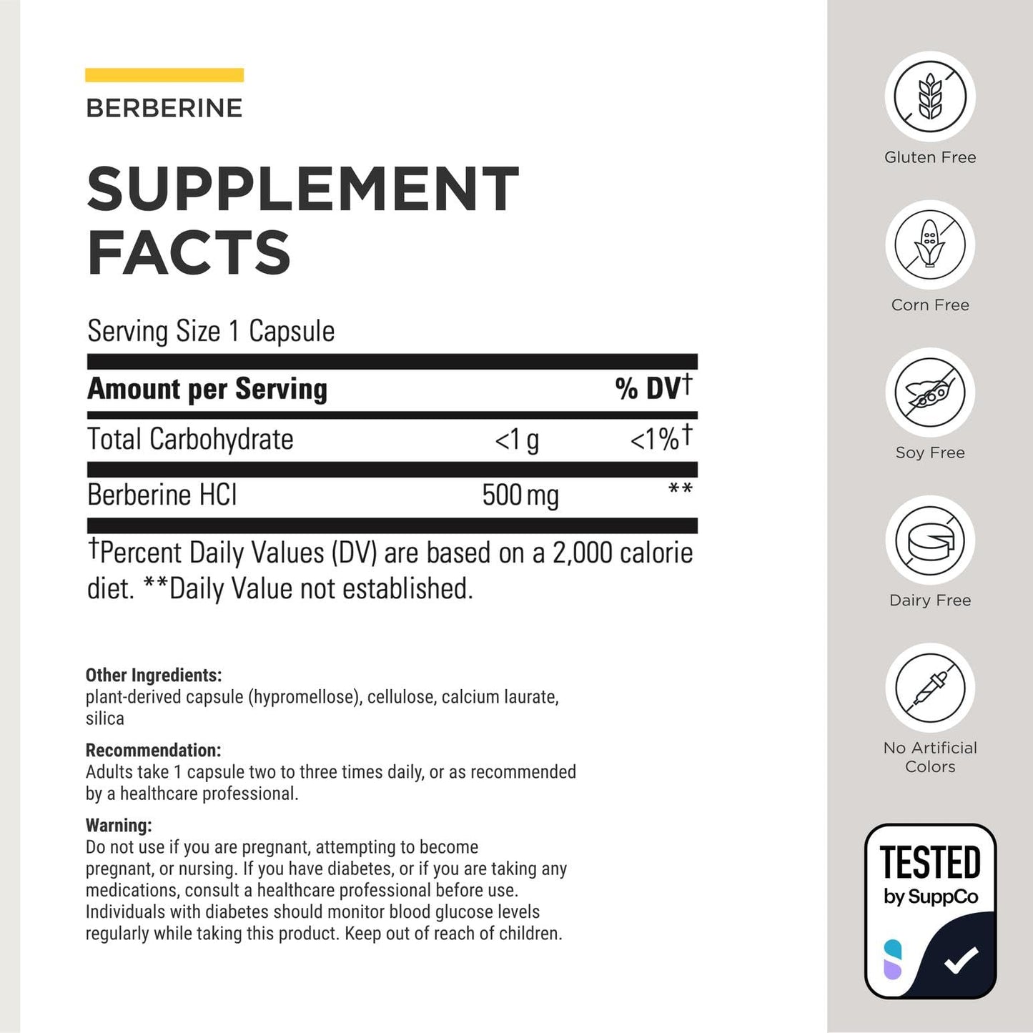 Integrative Therapeutics Berberine HCl Capsule 60 Capsules