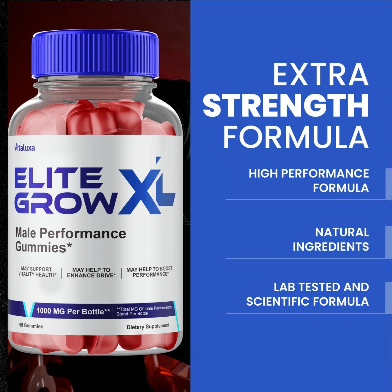 Vitaluxa Elite Grow XL Gummies 60 Count