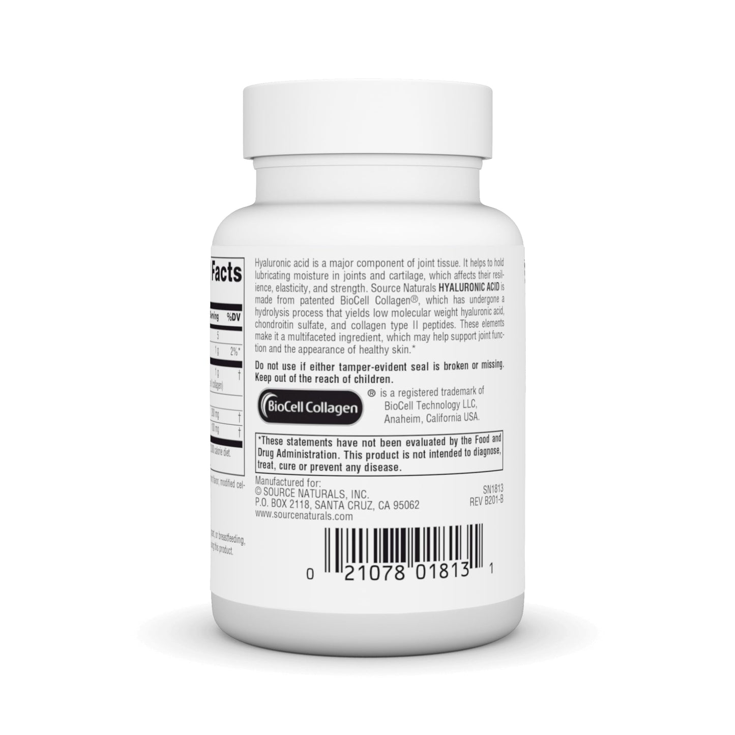 Source Naturals Hyaluronic Acid 100 mg Tablets, 30 Count