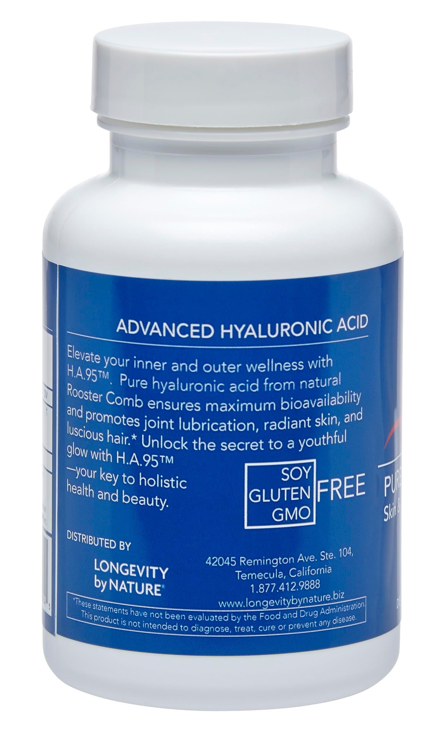 Longevity by Nature H.A.95 Hyaluronic Acid Capsules 60