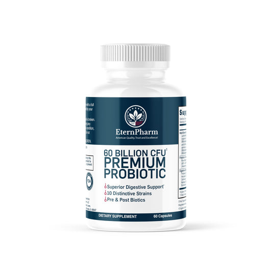Eternpharm Probiotic 60B CFU 3-in-1 with Prebiotics & Enzymes Capsule, 60 Count