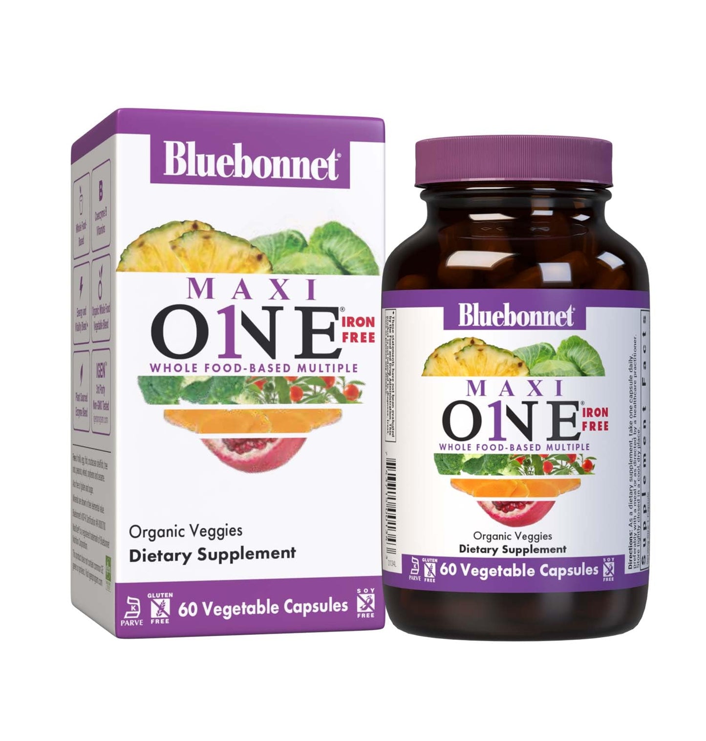 BlueBonnet Maxi One (Iron-Free) Whole Food Multiple 60 Capsules
