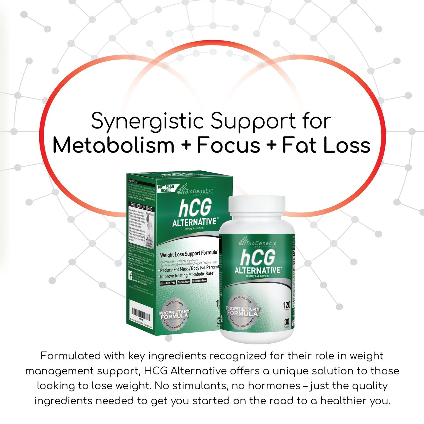 BioGenetic Laboratories hCG Alternative Weight Loss Pills and Fat Burner Capsules, 120 Count