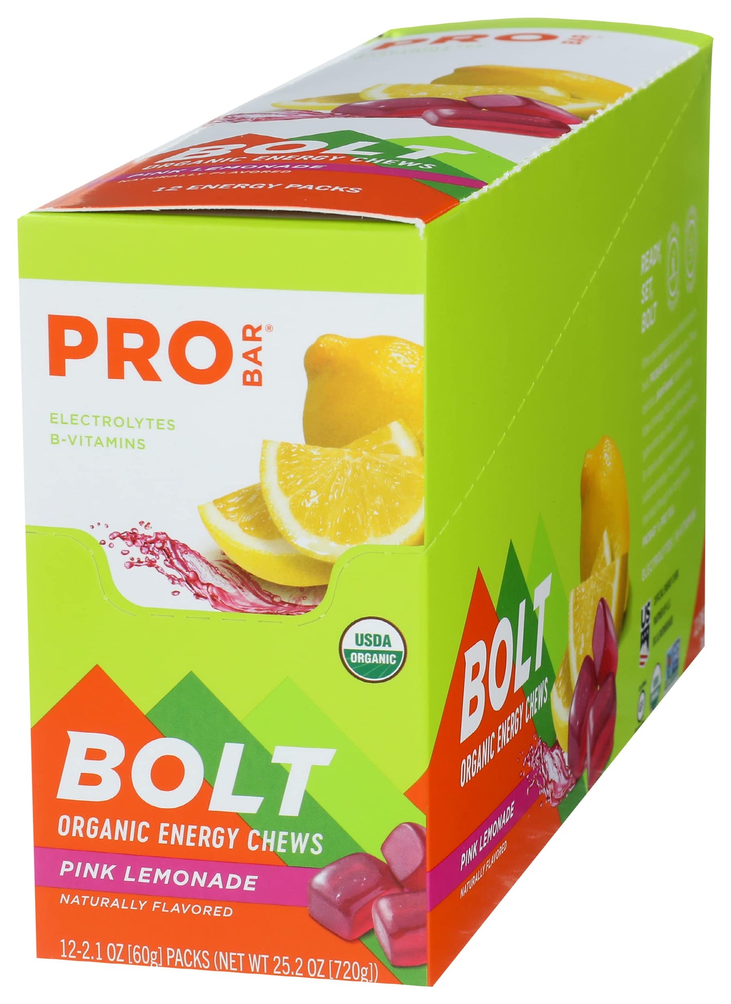 Probar Bolt Energy Chews Organic Pink Lemonade Flavor, 25.2 Ounces
