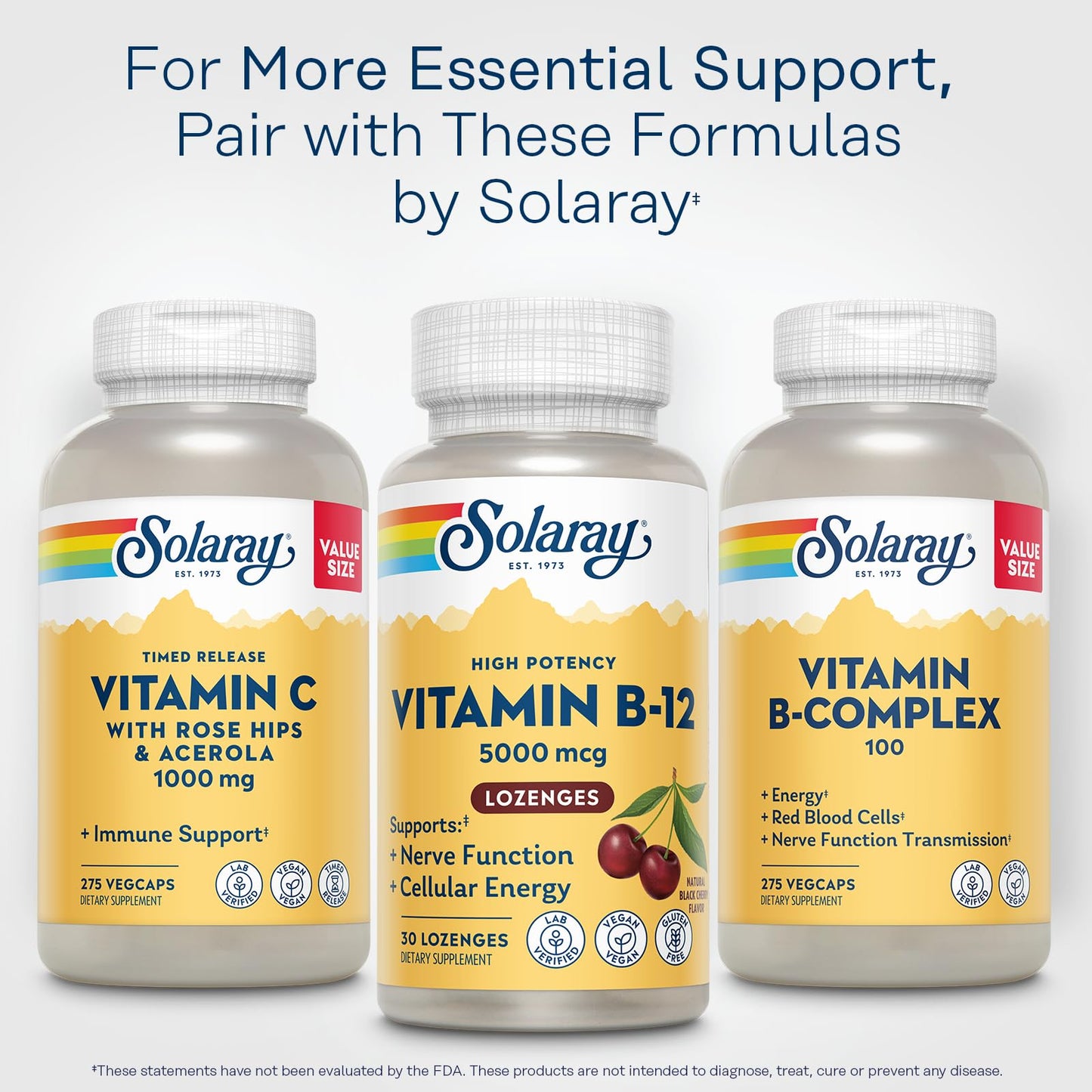 Solaray Vitamin B-12 5000mcg Lozenges, 30 Count