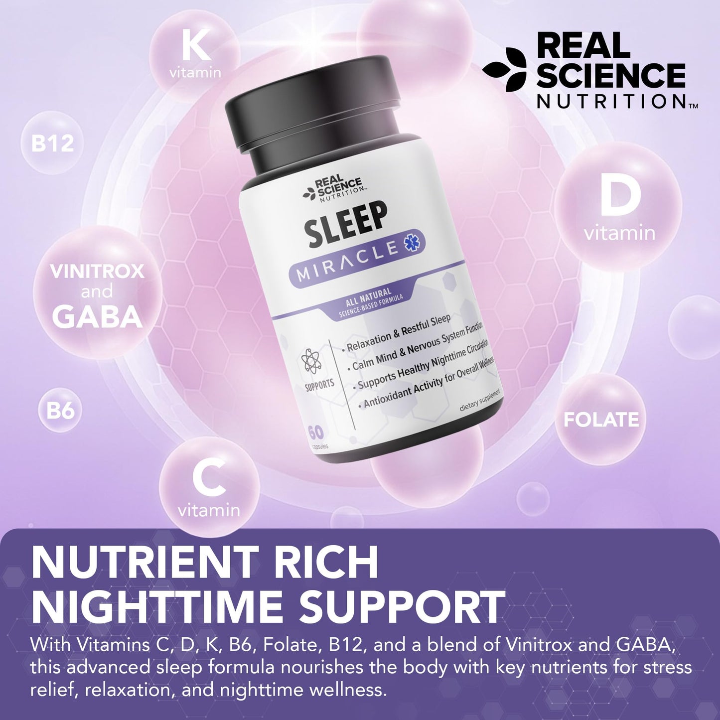 Real Science Nutrition Sleep Miracle Capsule 60 Count