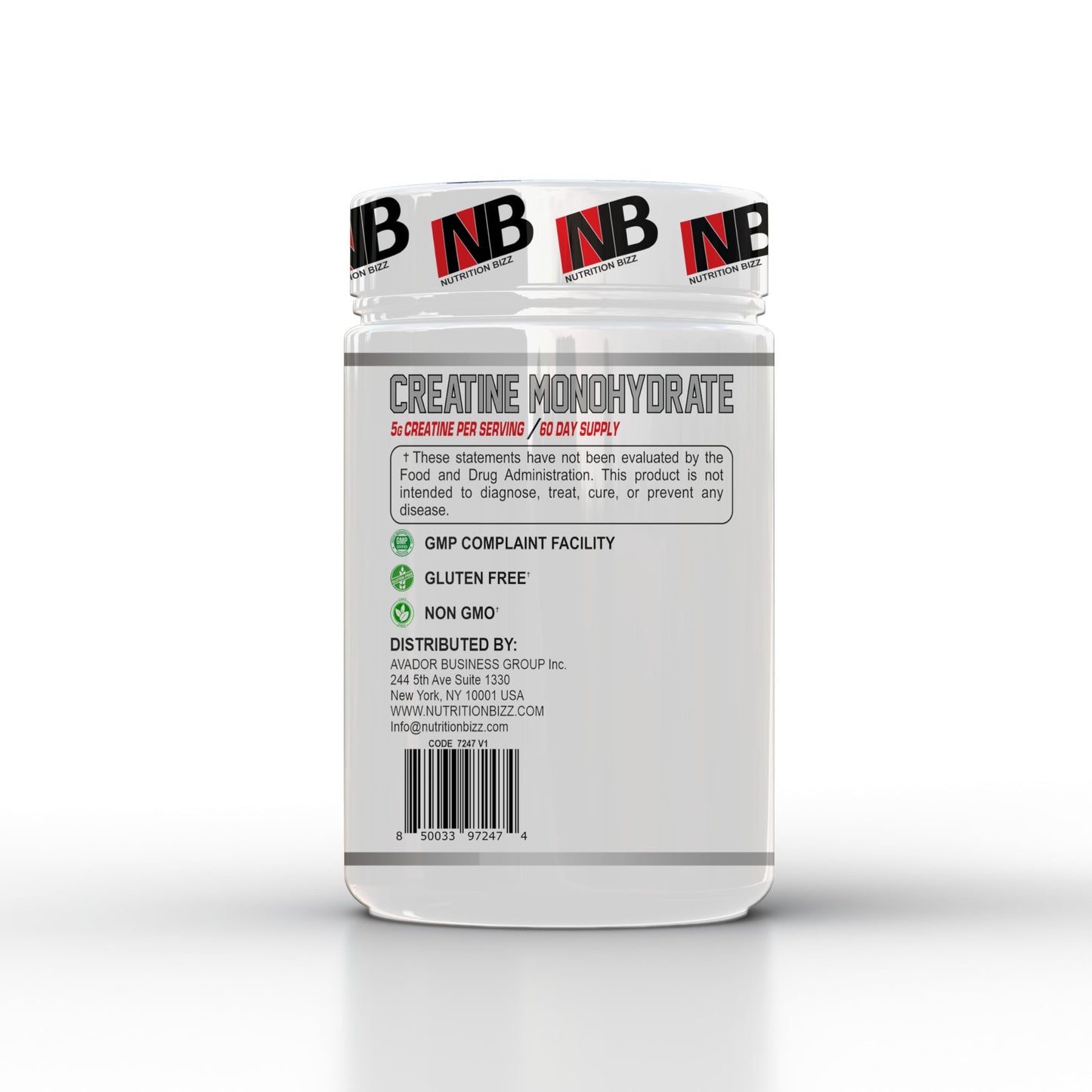 NutritionBizz Micronized Creatine Monohydrate Powder 10.58 Ounce
