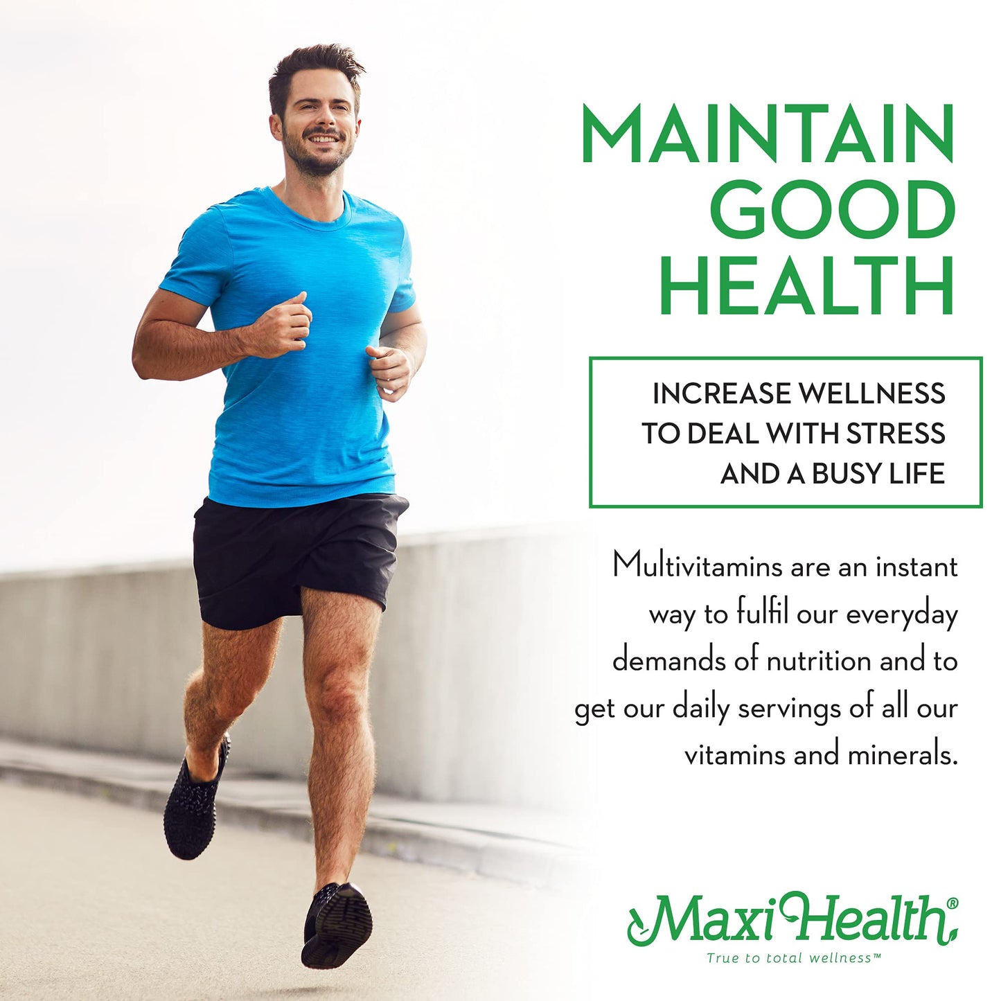Maxi Health Multivitamins for Men and Women – Complete Daily Vitamins for Energy, Immune Function, and Wellness Support – Kosher & Vegan Multivitamin Capsules 120 Capsules