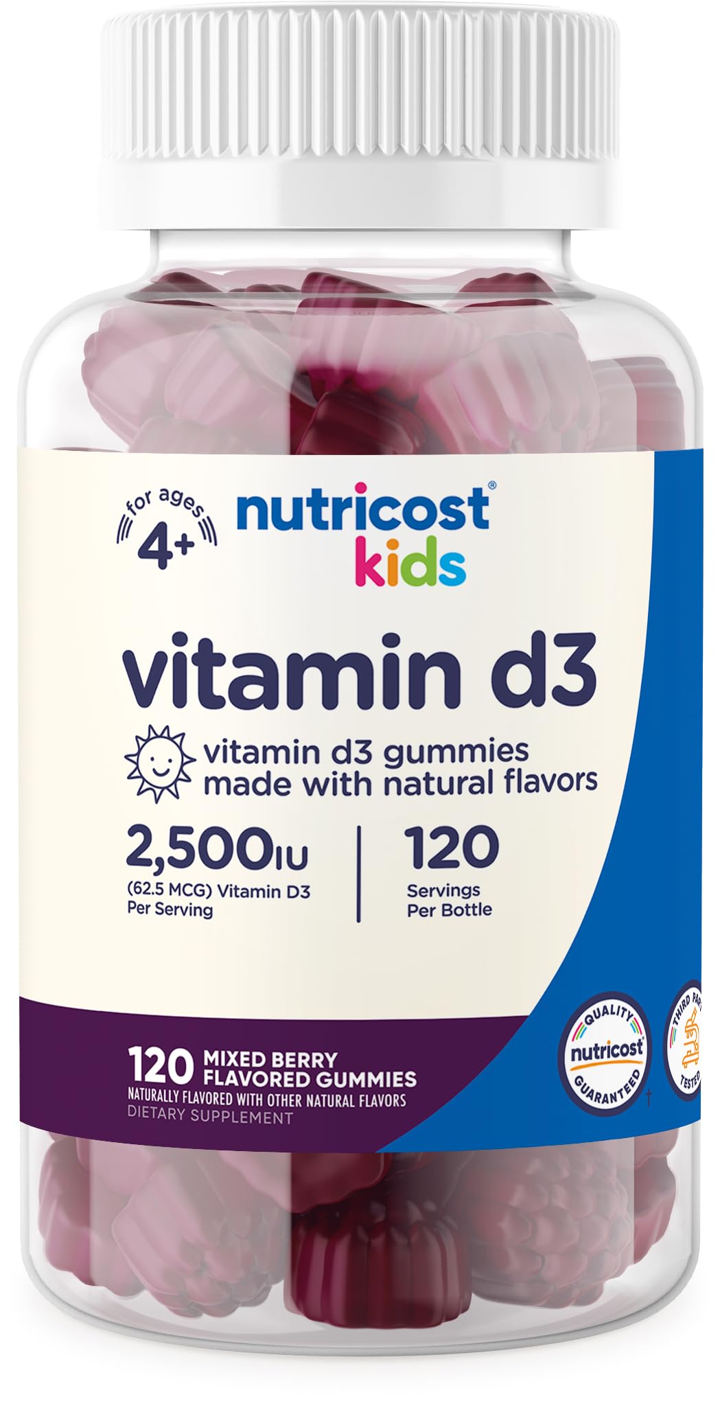 Nutricost Kids Vitamin D3 Gummies 2,500 IU (62.5mcg), 120 Gummies