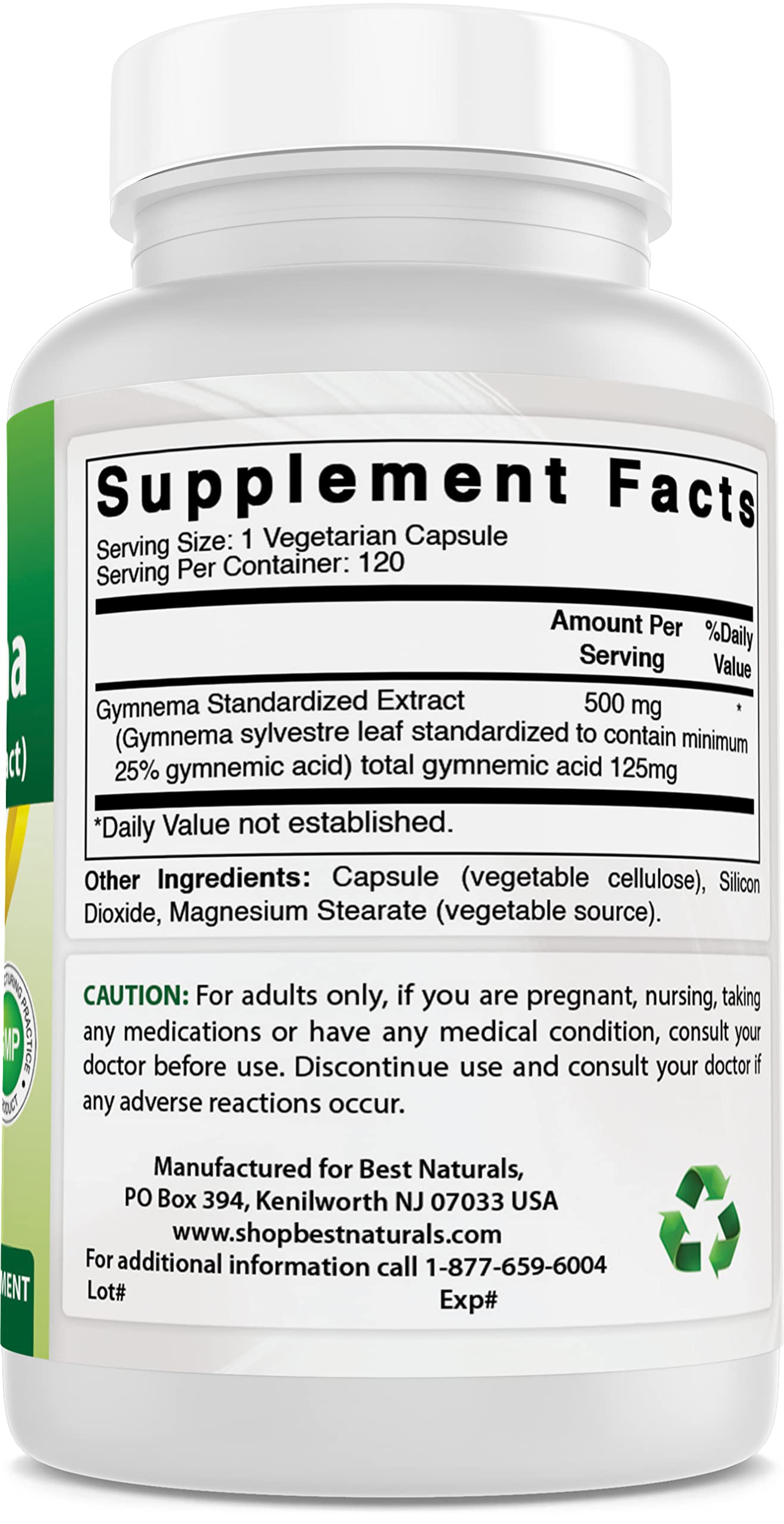 Best Naturals Bitter Melon 500 mg & Gymnema Sylvestre Extract 500 mg Capsules, 1 Count